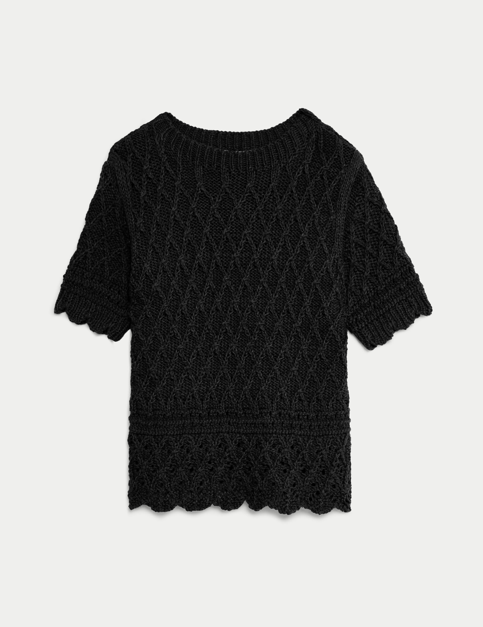 Cotton Rich Textured Knitted Top 2 of 6