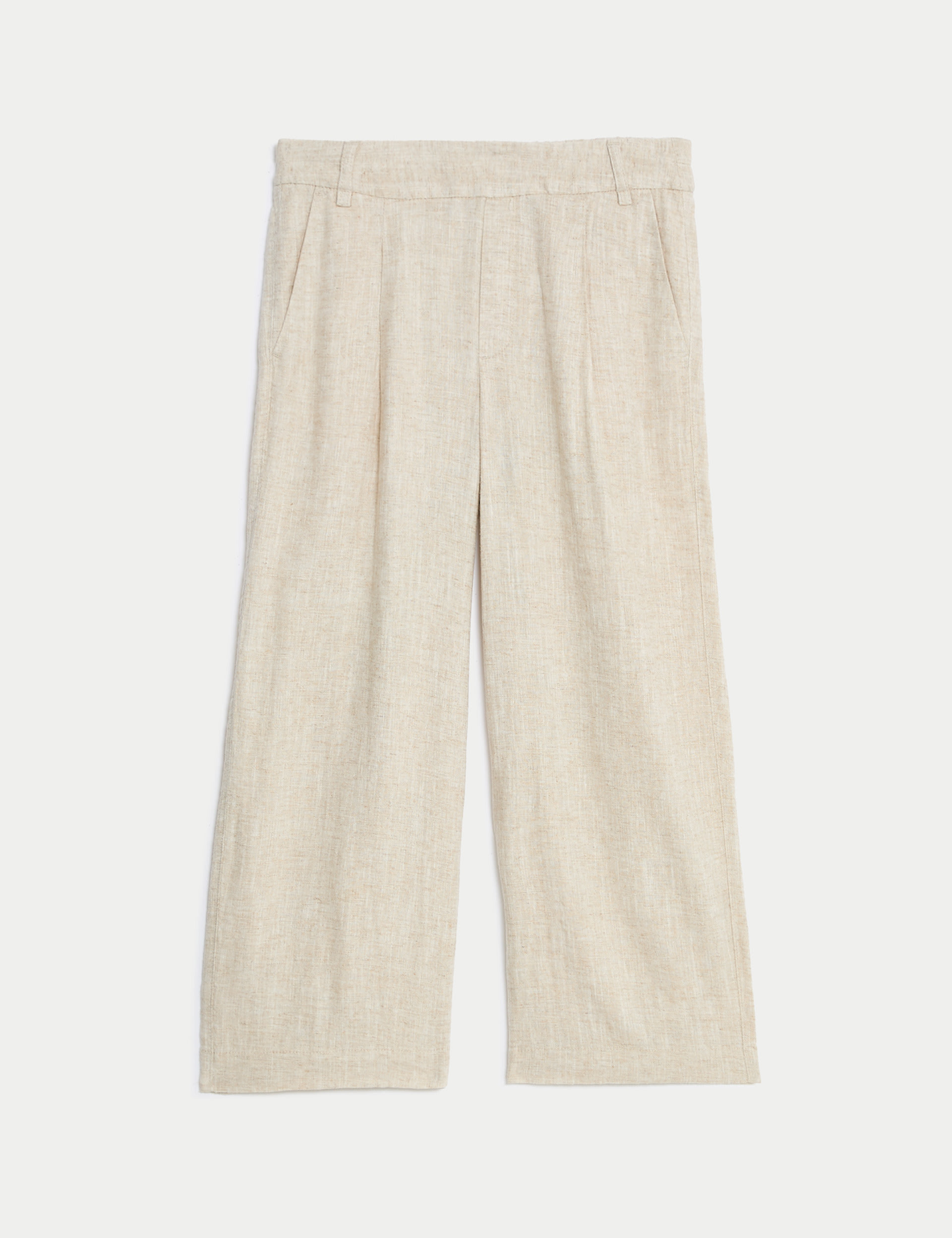 Linen Rich Wide Leg Cropped Trousers 2 of 5