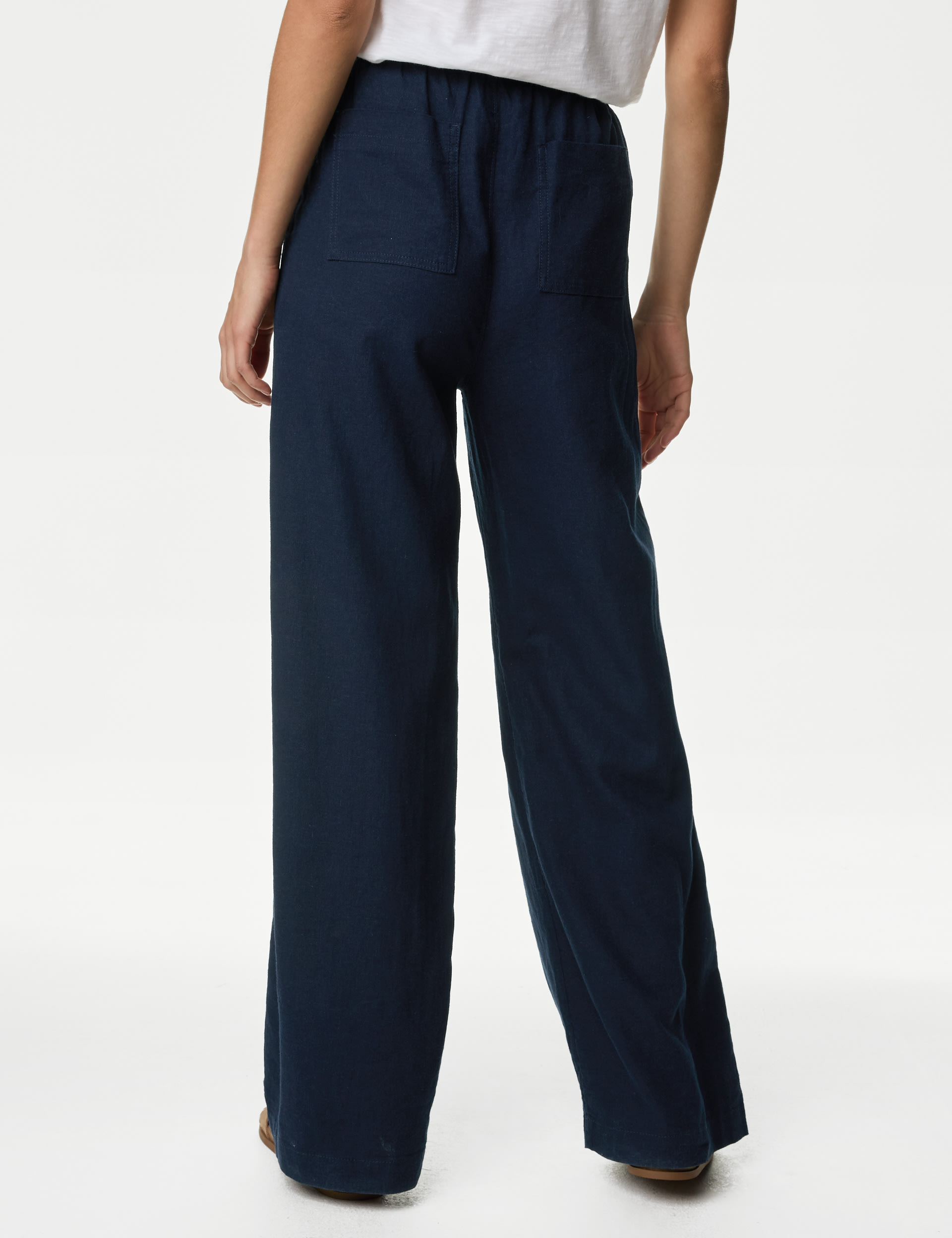 Linen Blend Wide Leg Trousers 6 of 6