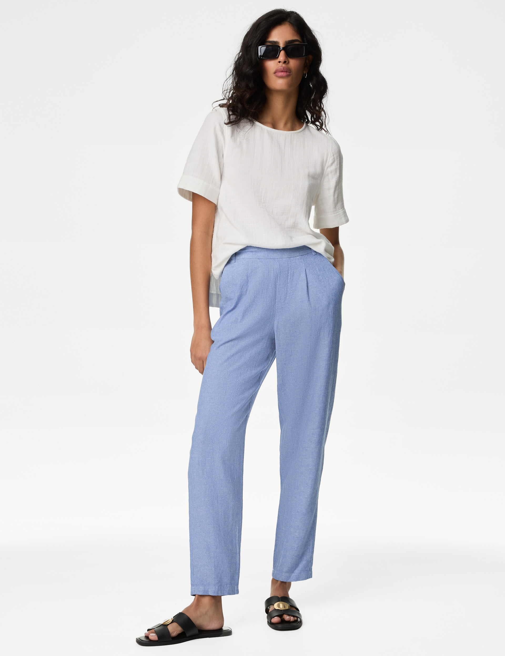 Linen Rich Tapered Trousers 1 of 5