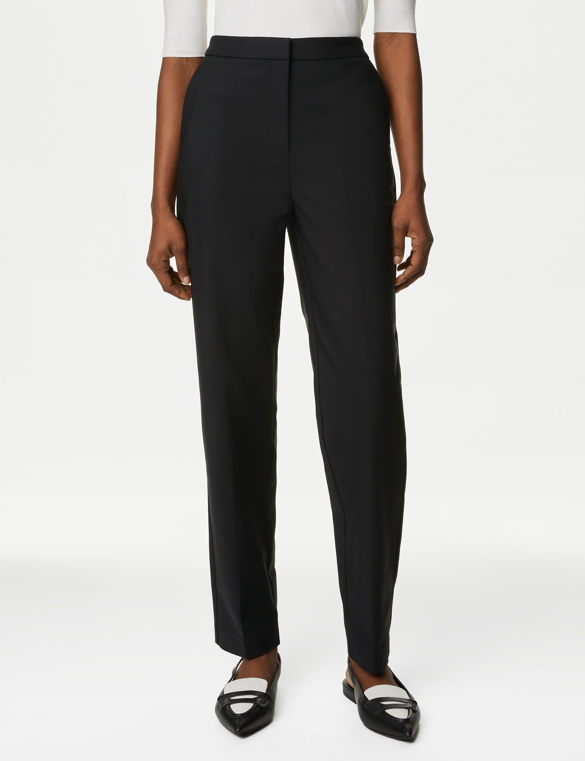 Light Stone Cotton Blend Slim Fit Trousers