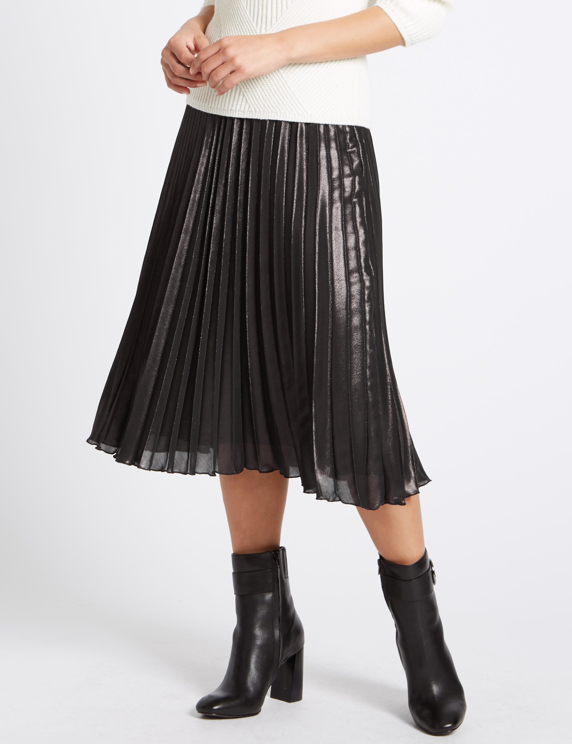 Black midi skirt m&s hotsell