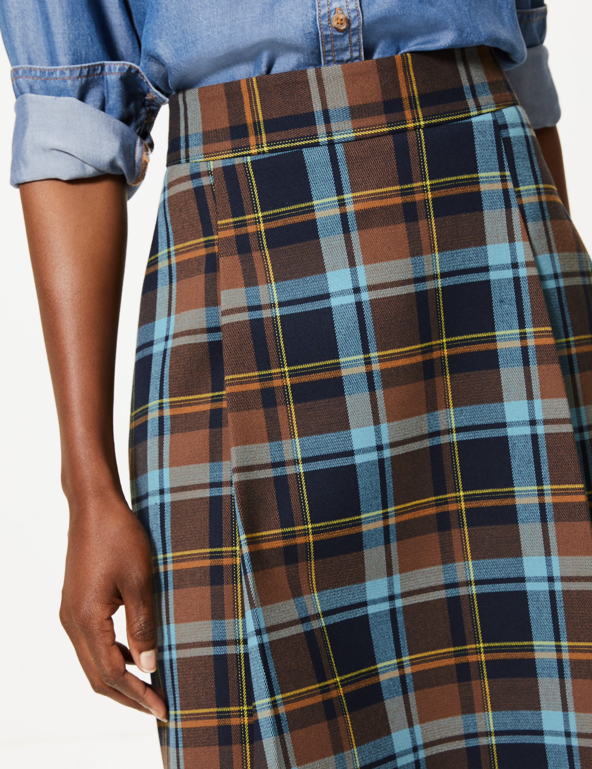 Checked Pleat Front Mini Skirt | M&S Collection | M&S