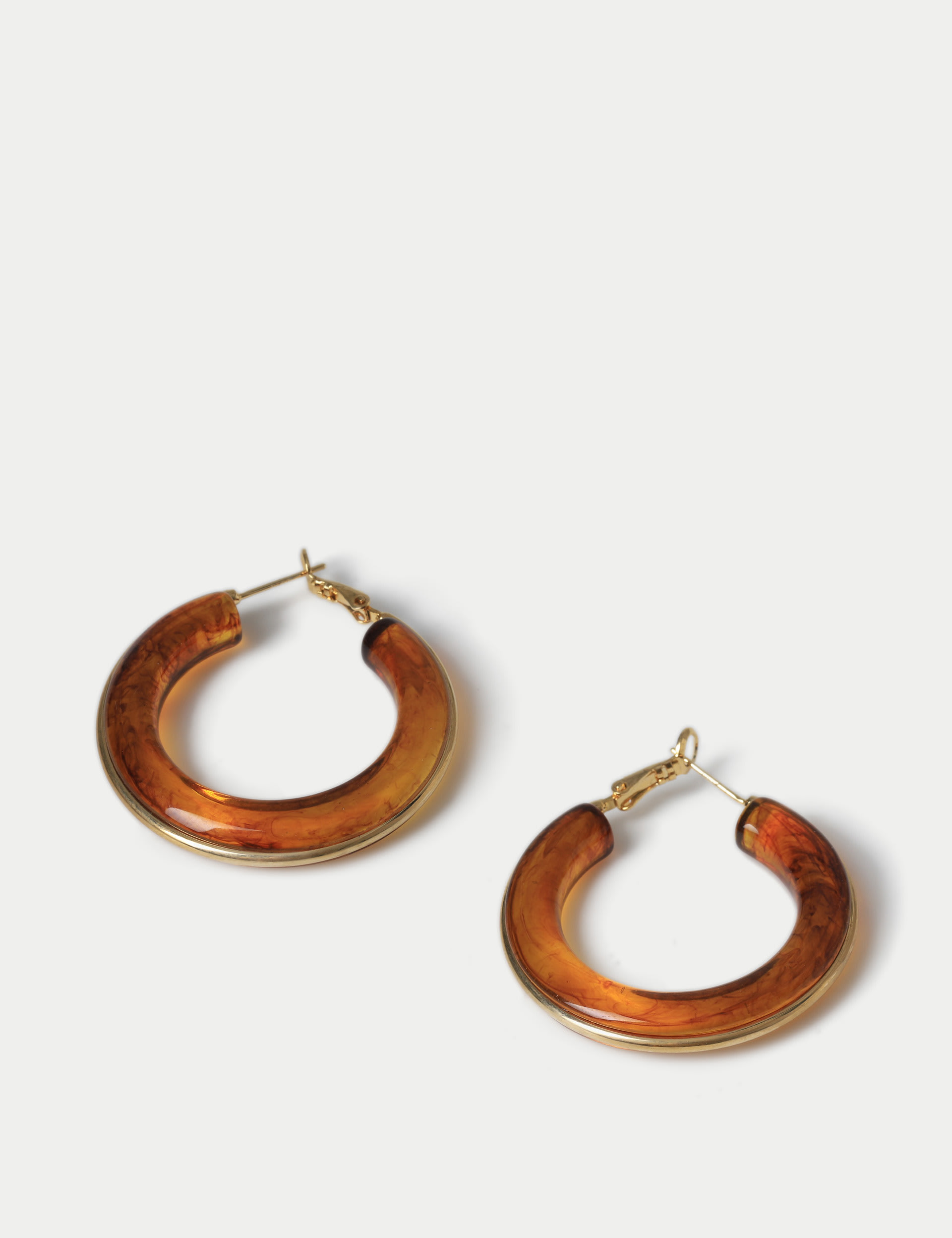 Amber Resin Hoop Earrings 2 of 3