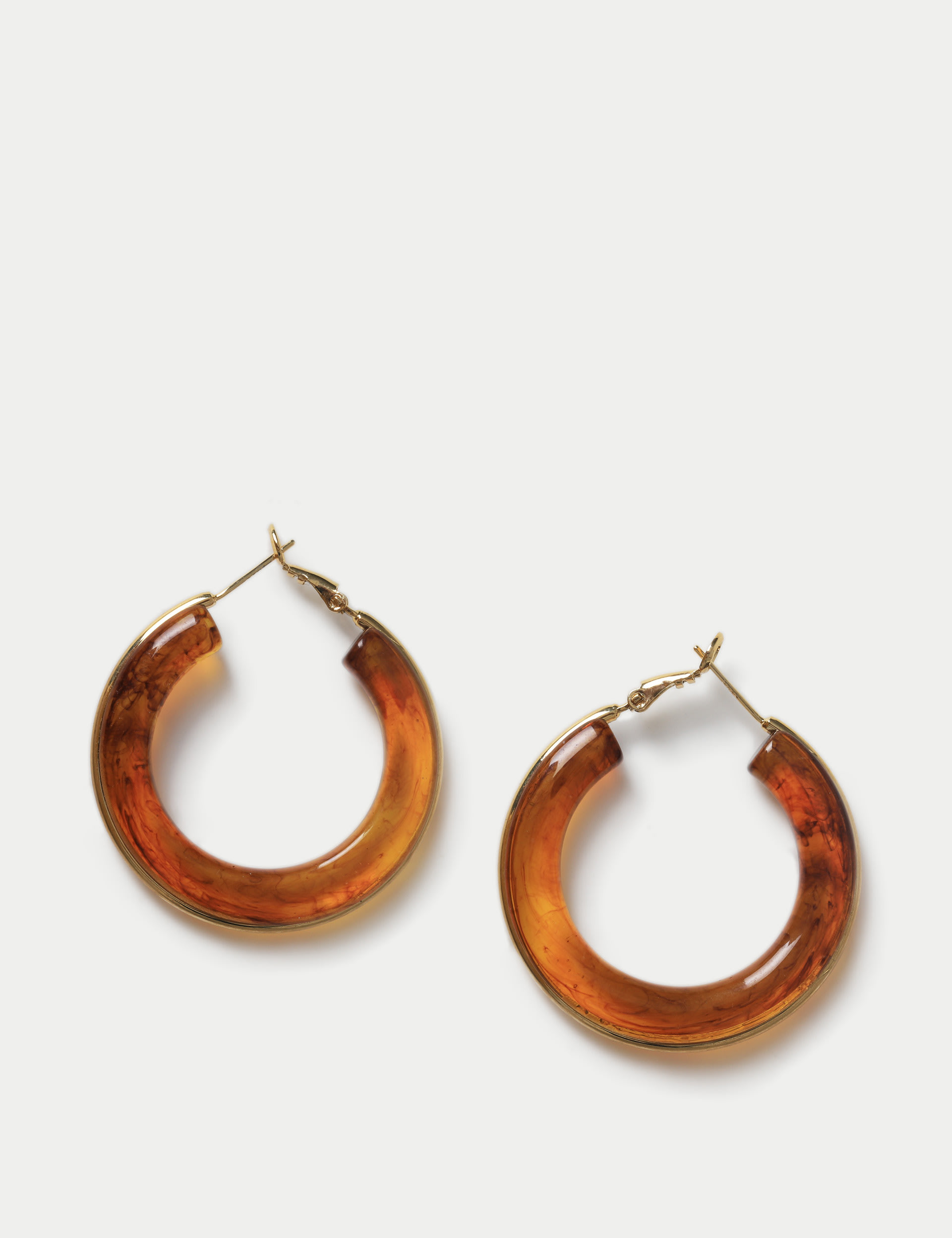 Amber Resin Hoop Earrings 3 of 3