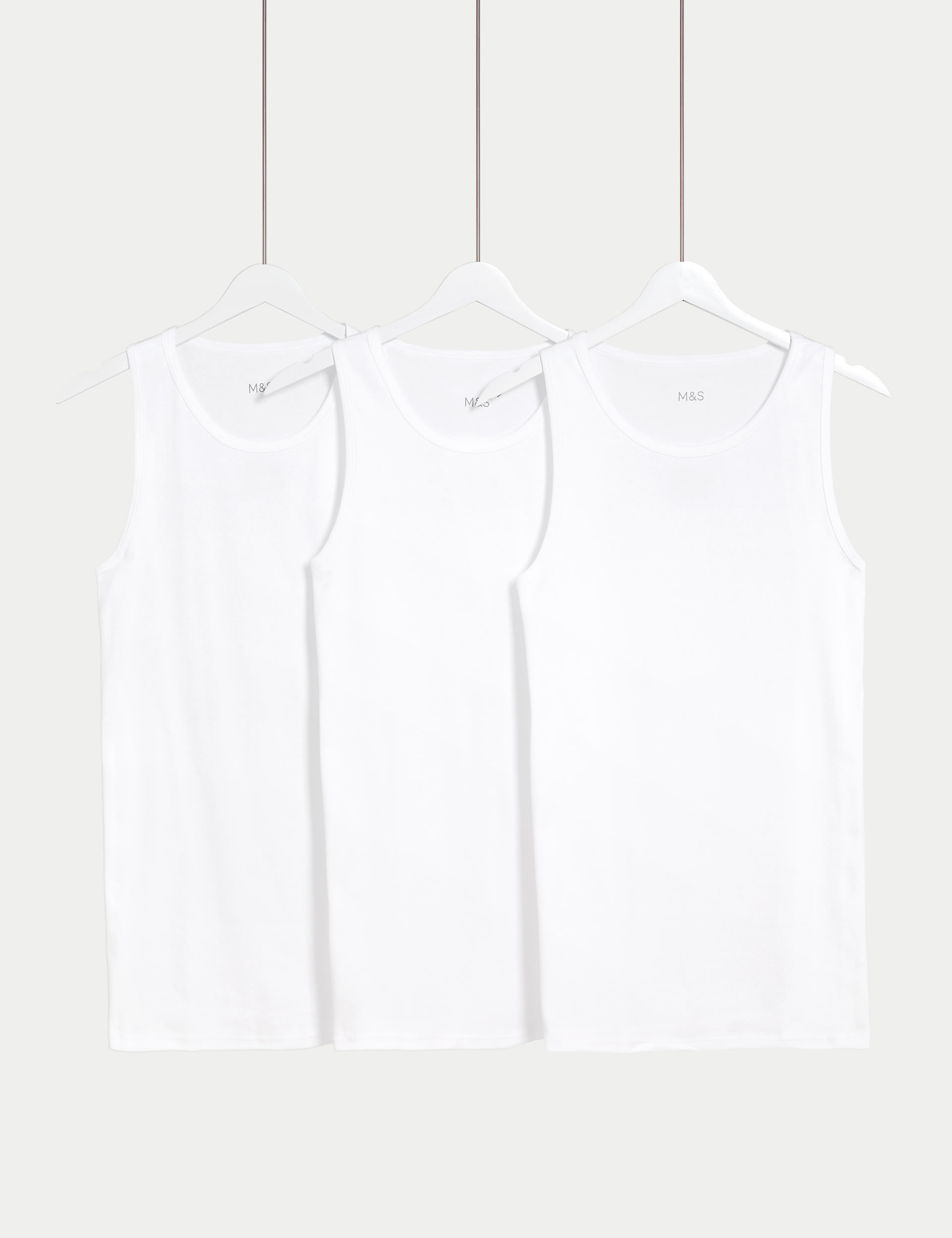 3pk Essential Cotton Sleeveless Vests 1 of 4