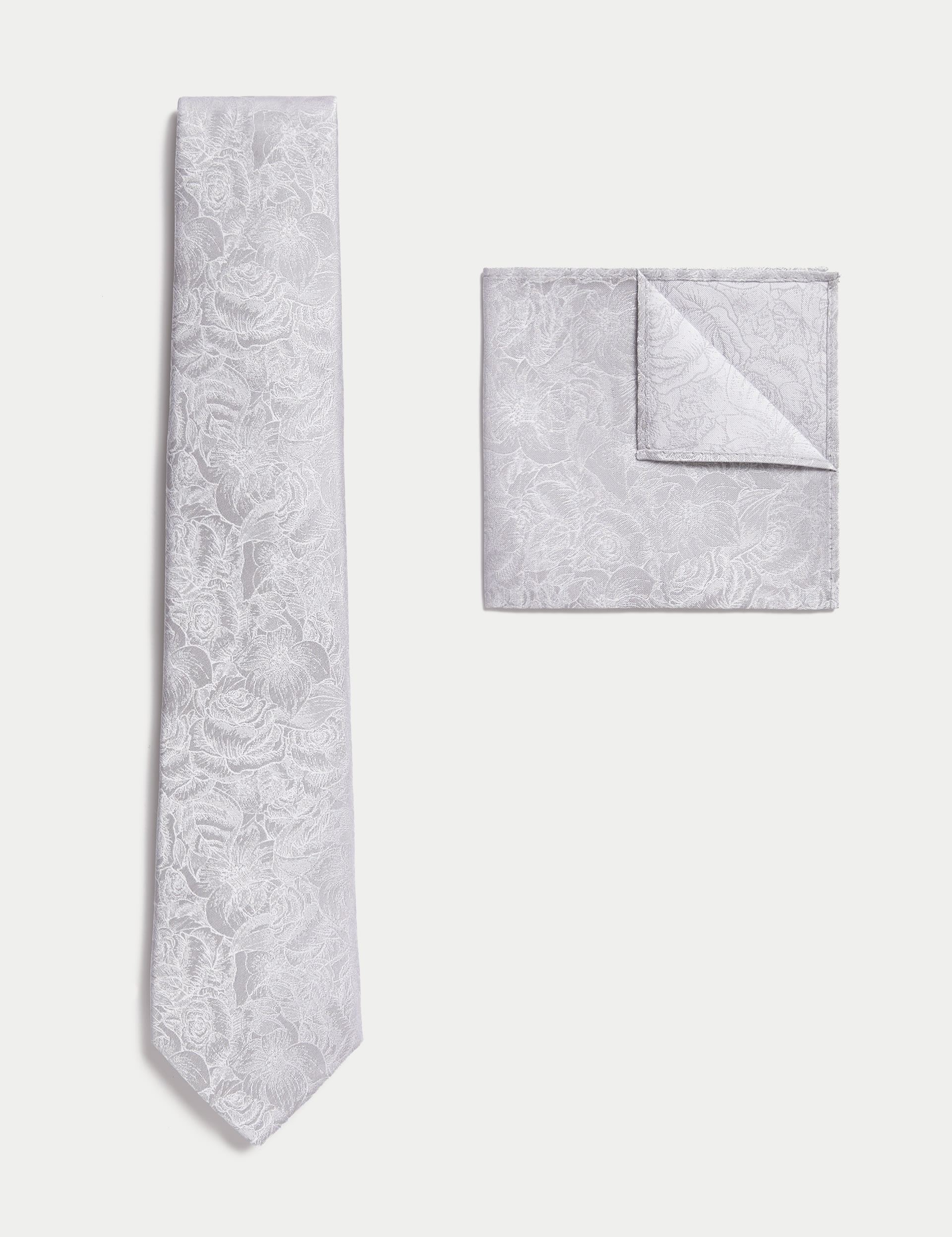 Floral Pure Silk Tie & Pocket Square Set 1 of 1