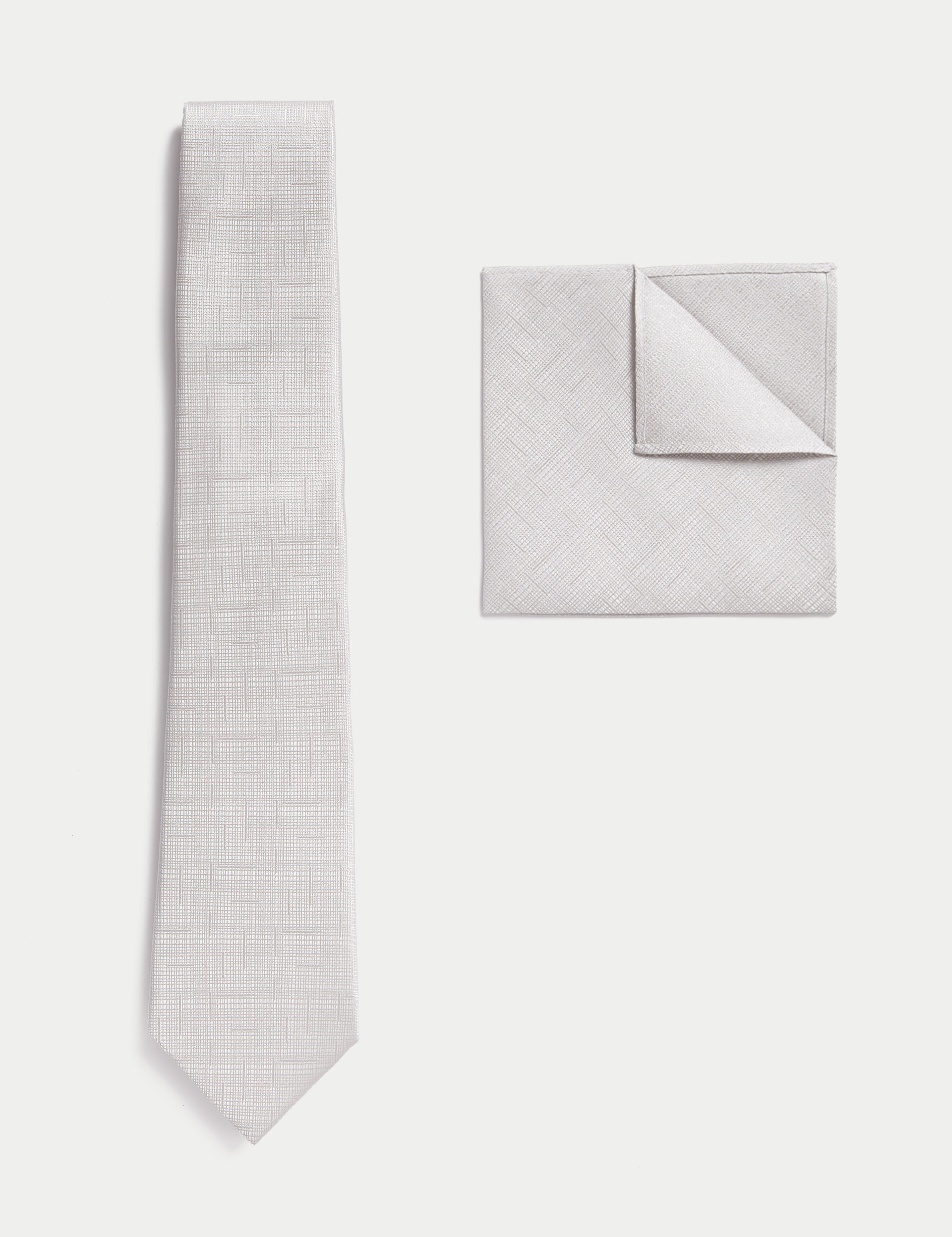 Textured Pure Silk Tie & Pocket Square Set 1 of 1