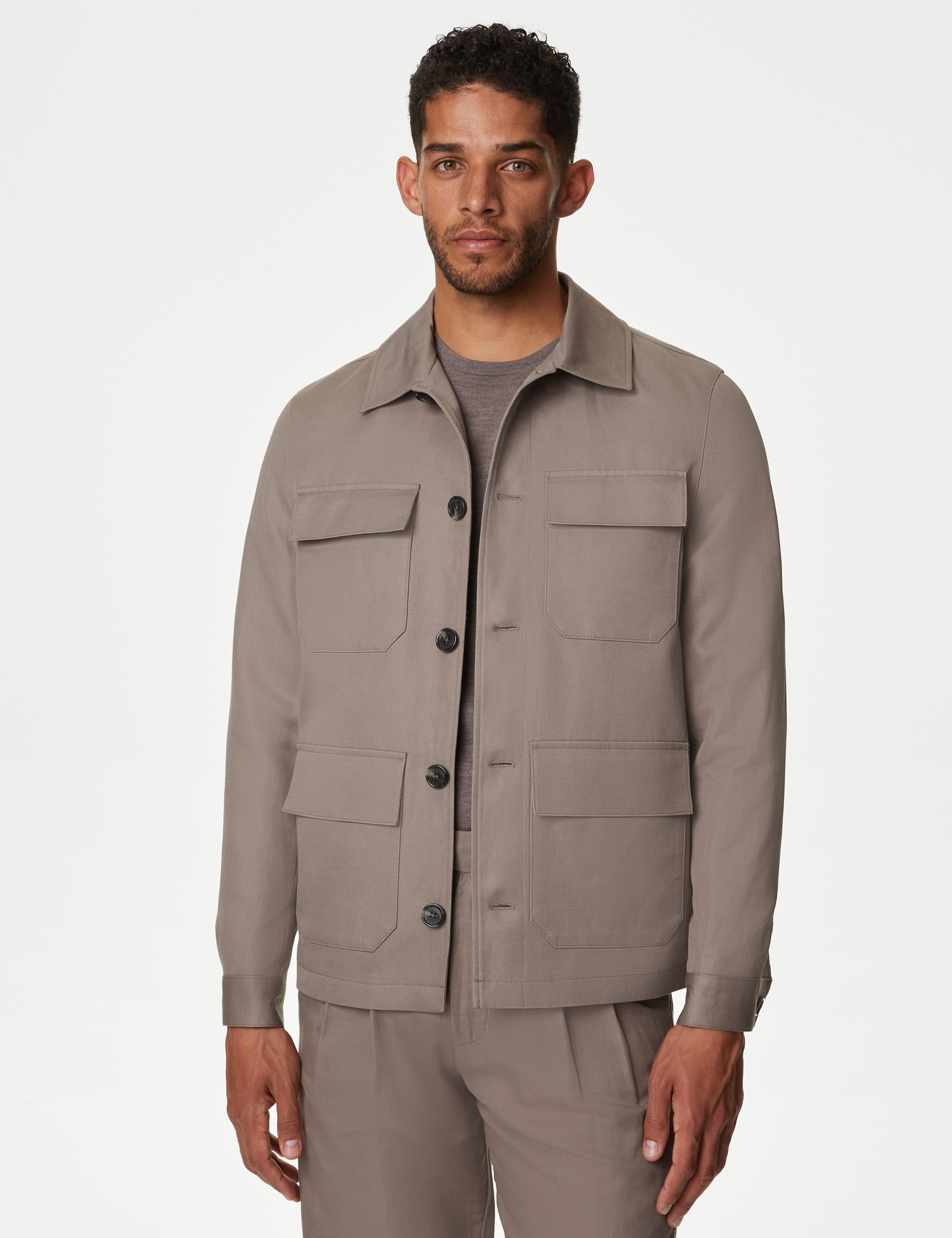 Linen Blend Safari Jacket 1 of 7