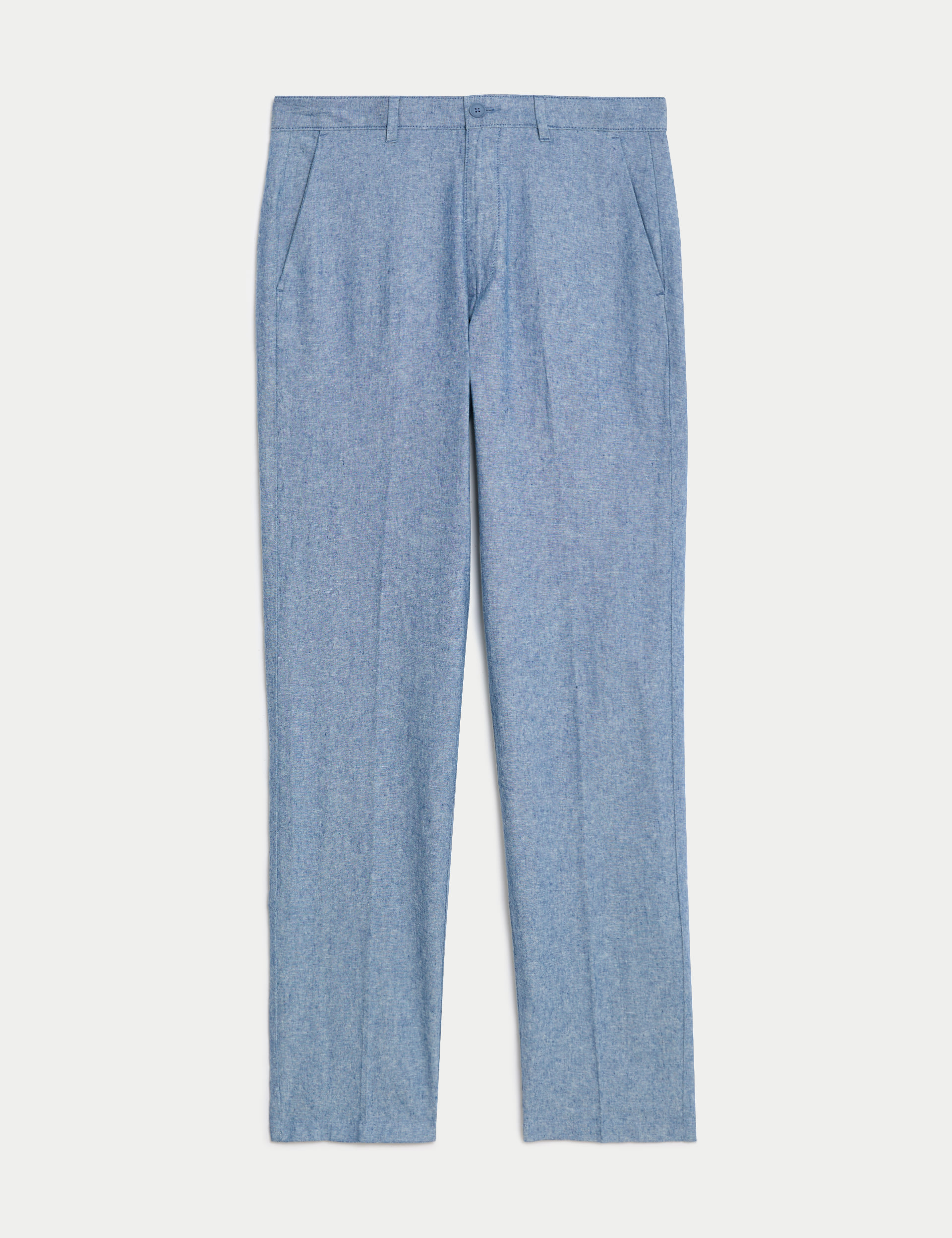 Regular Fit Linen Blend Chambray Stretch Chinos 2 of 7