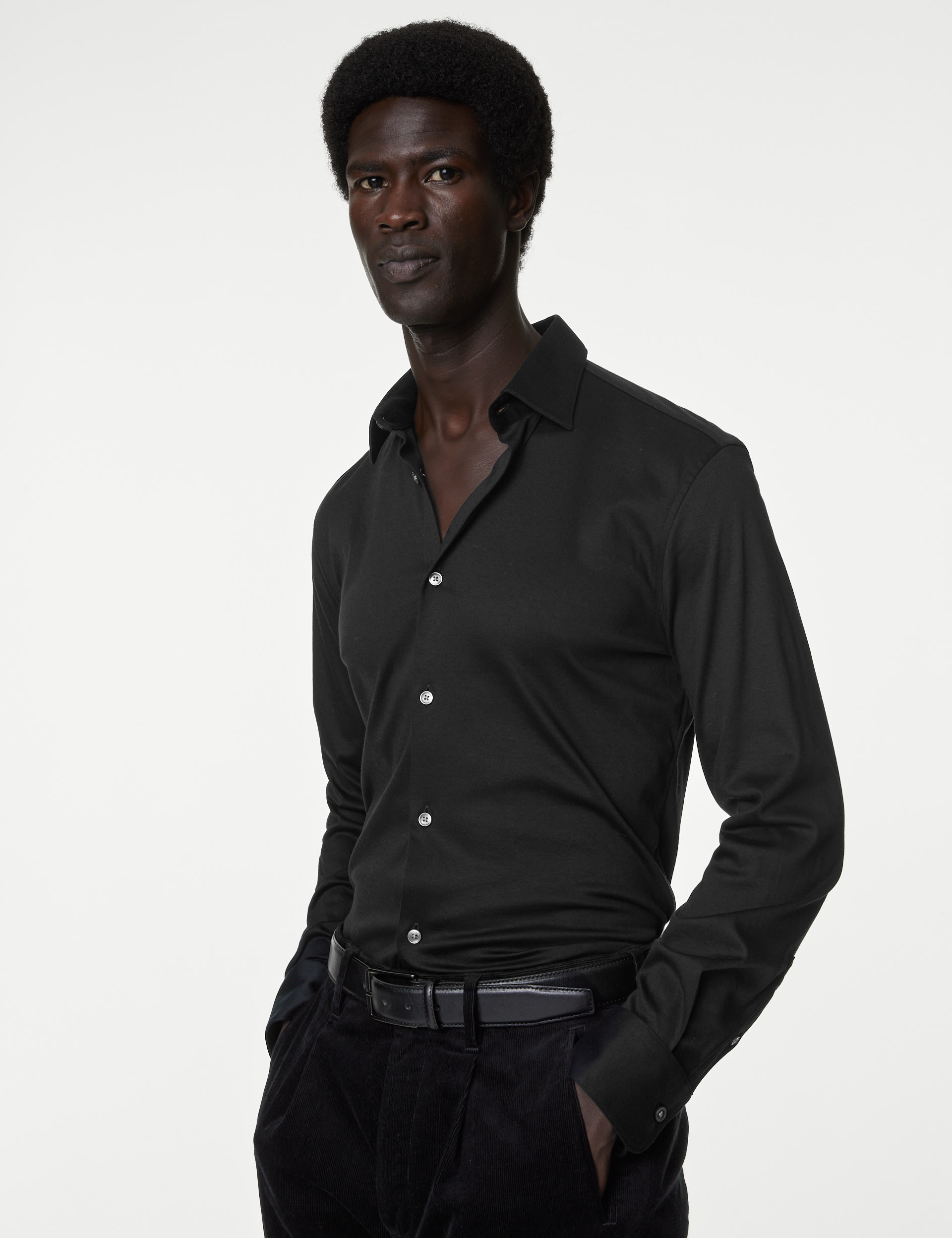 Slim Fit Pure Cotton Jersey Shirt 3 of 5