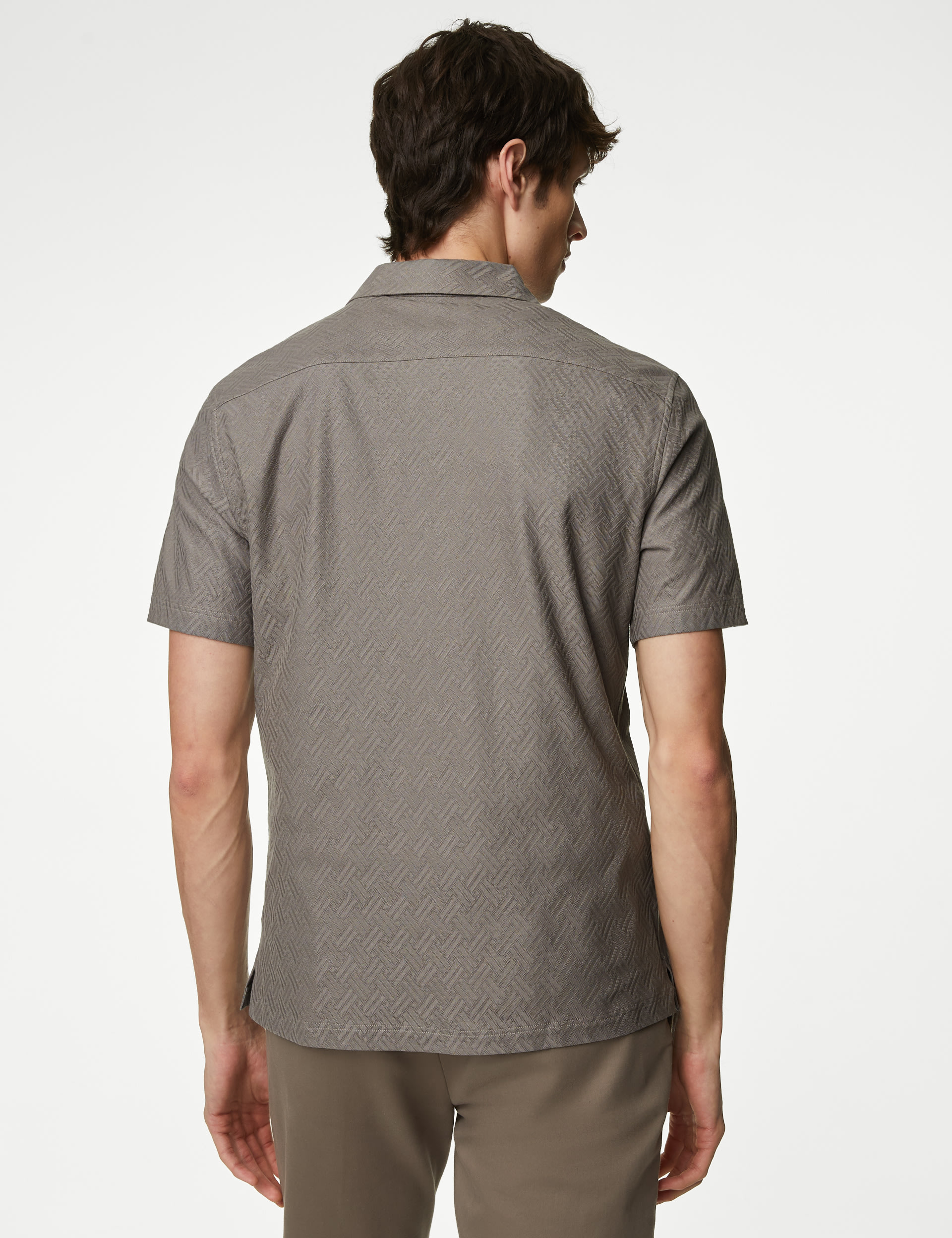 Autograph Textured Pure Cotton Jersey Shirt 4 of 6