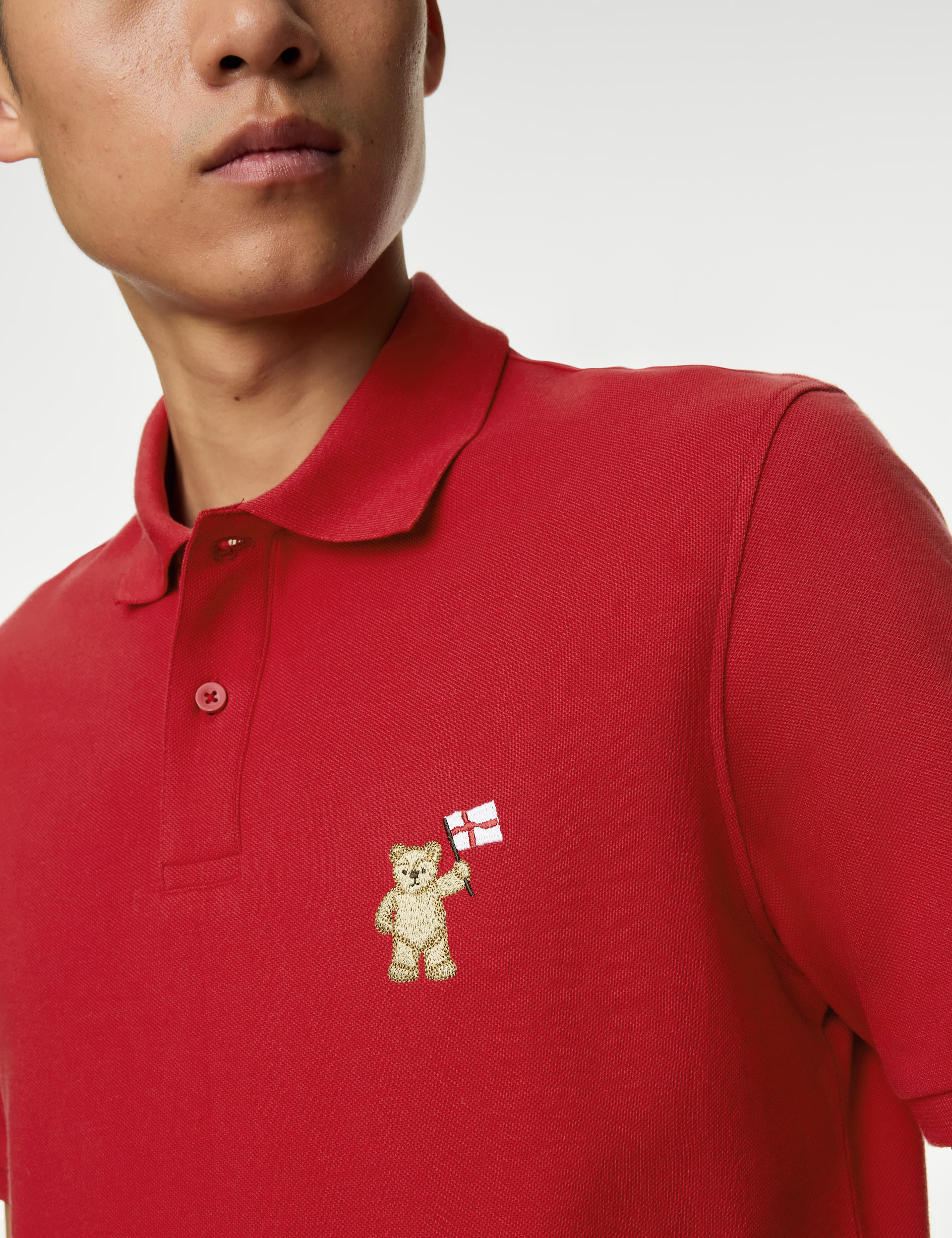 Pure Cotton Spencer Bear™ England Polo Shirt 1 of 6