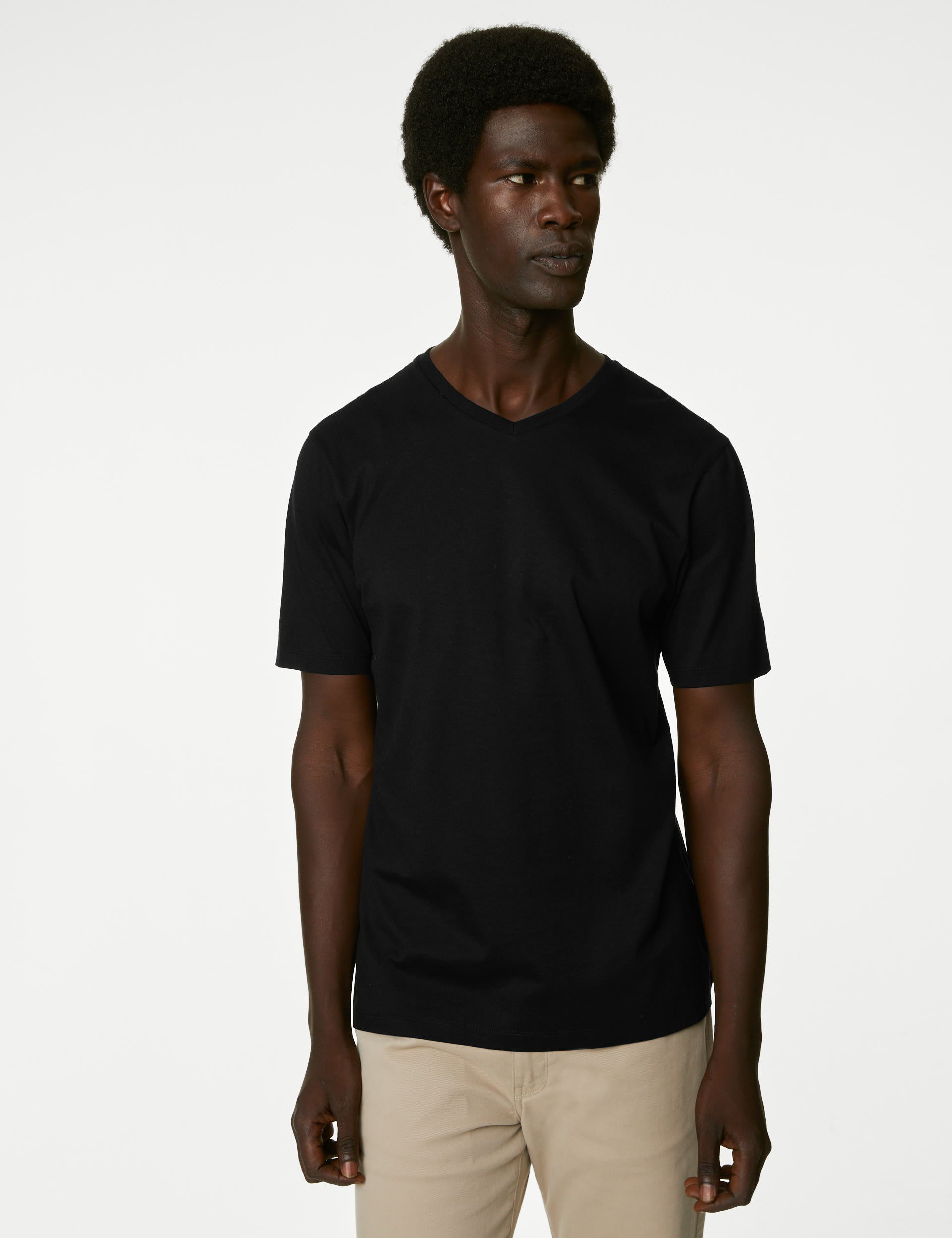 Pure Supima® Cotton V-Neck T-Shirt 4 of 5