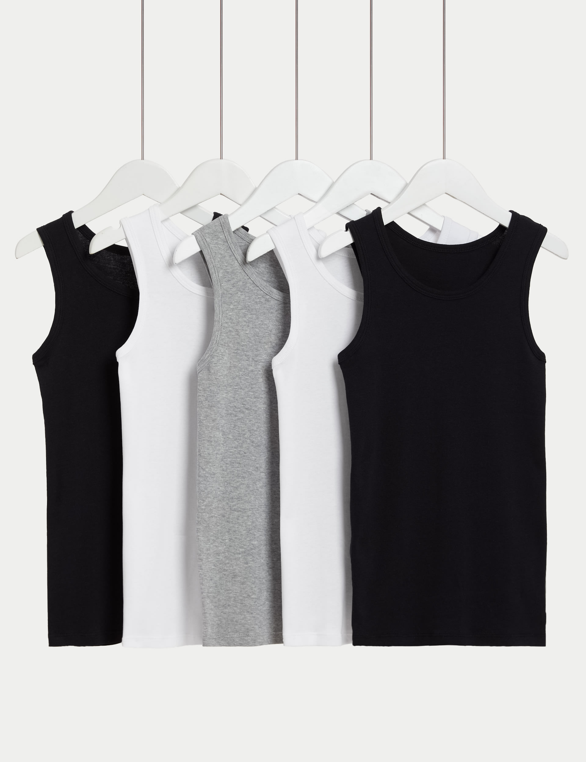 5pk Pure Cotton Vests (2-14 Yrs) 1 of 1