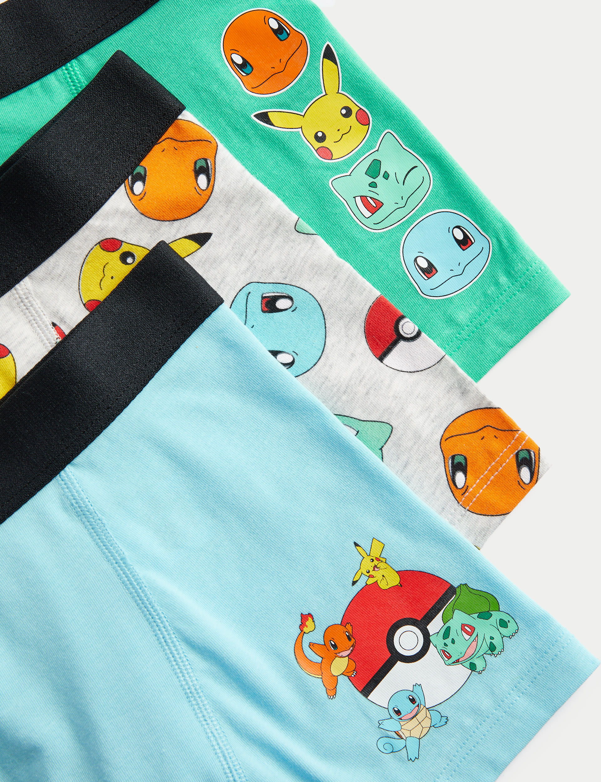 3pk Cotton with Stretch Pokémon™ Trunks (5-16 Yrs) 2 of 2