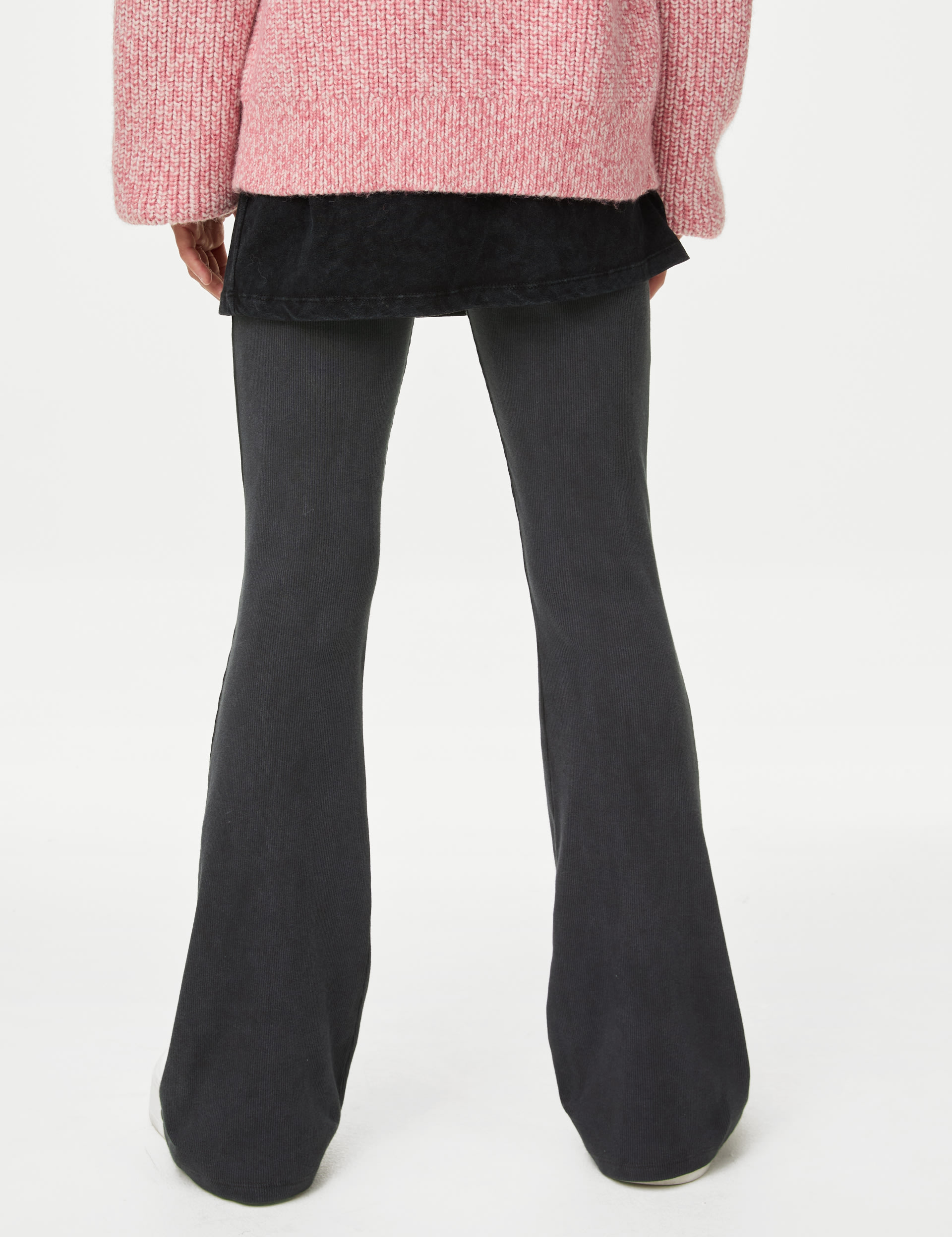 Cotton Rich Ribbed Flared Leggings (6-16 Yrs) 4 of 4