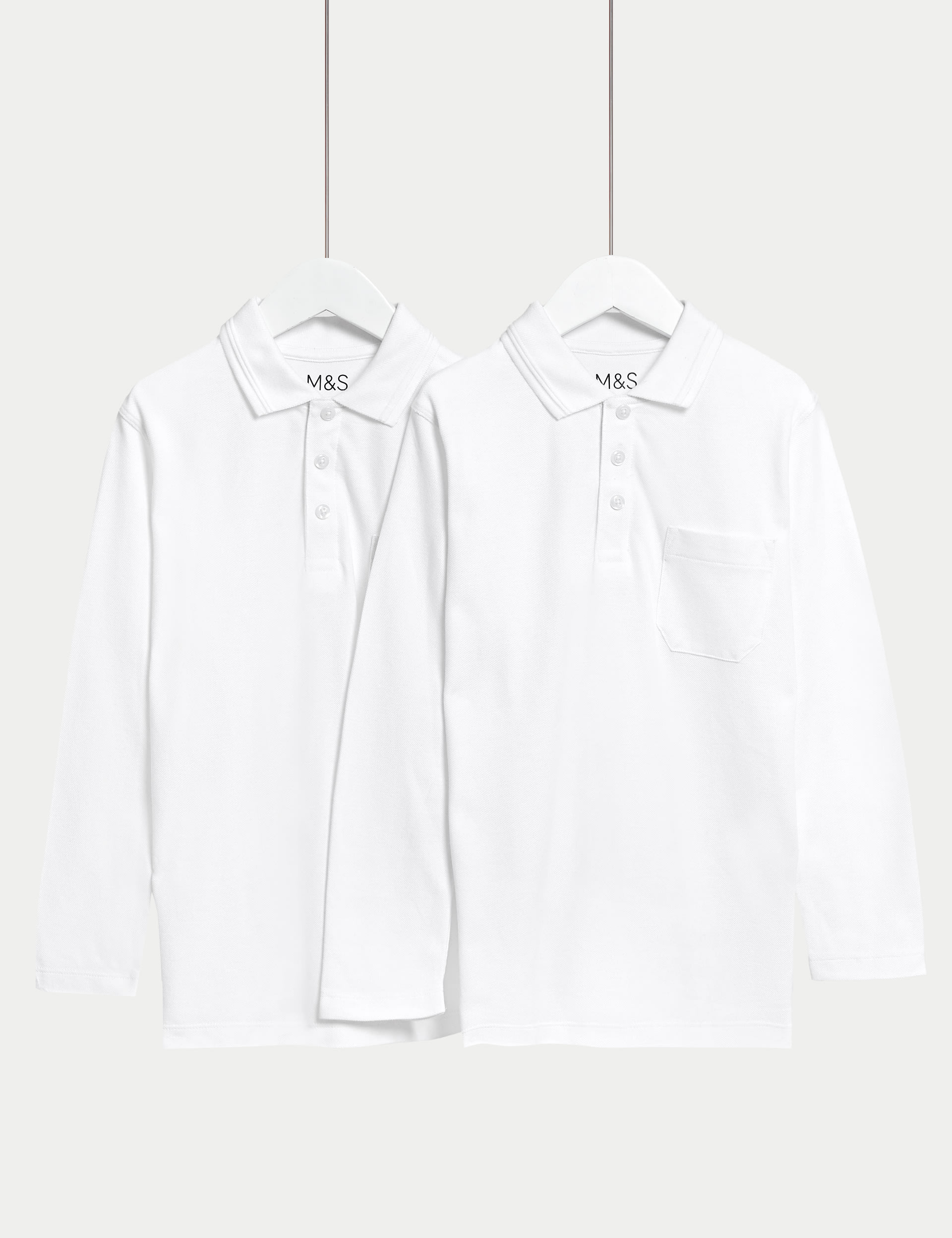 2pk Unisex Easy Dressing School Polo Shirts (3-18 Yrs) 2 of 5