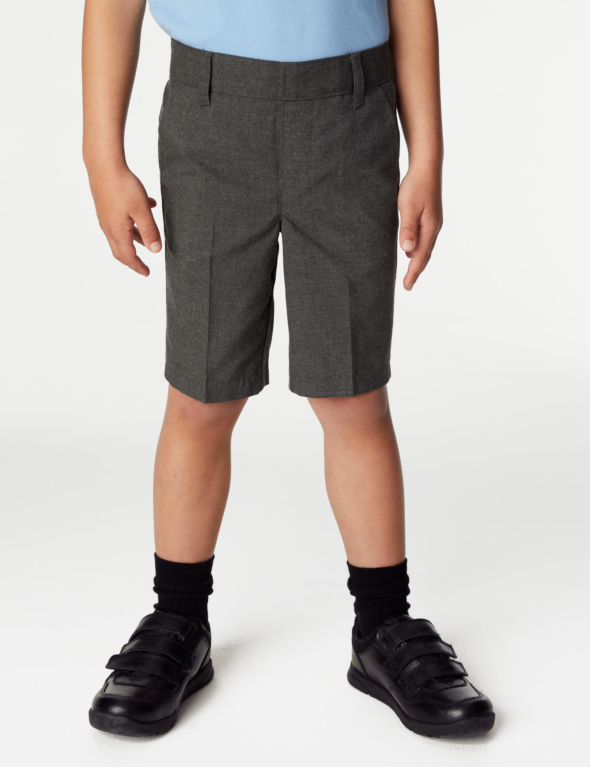 2pk Boys' Skinny Leg School Shorts (2-14 Yrs) 3 of 4