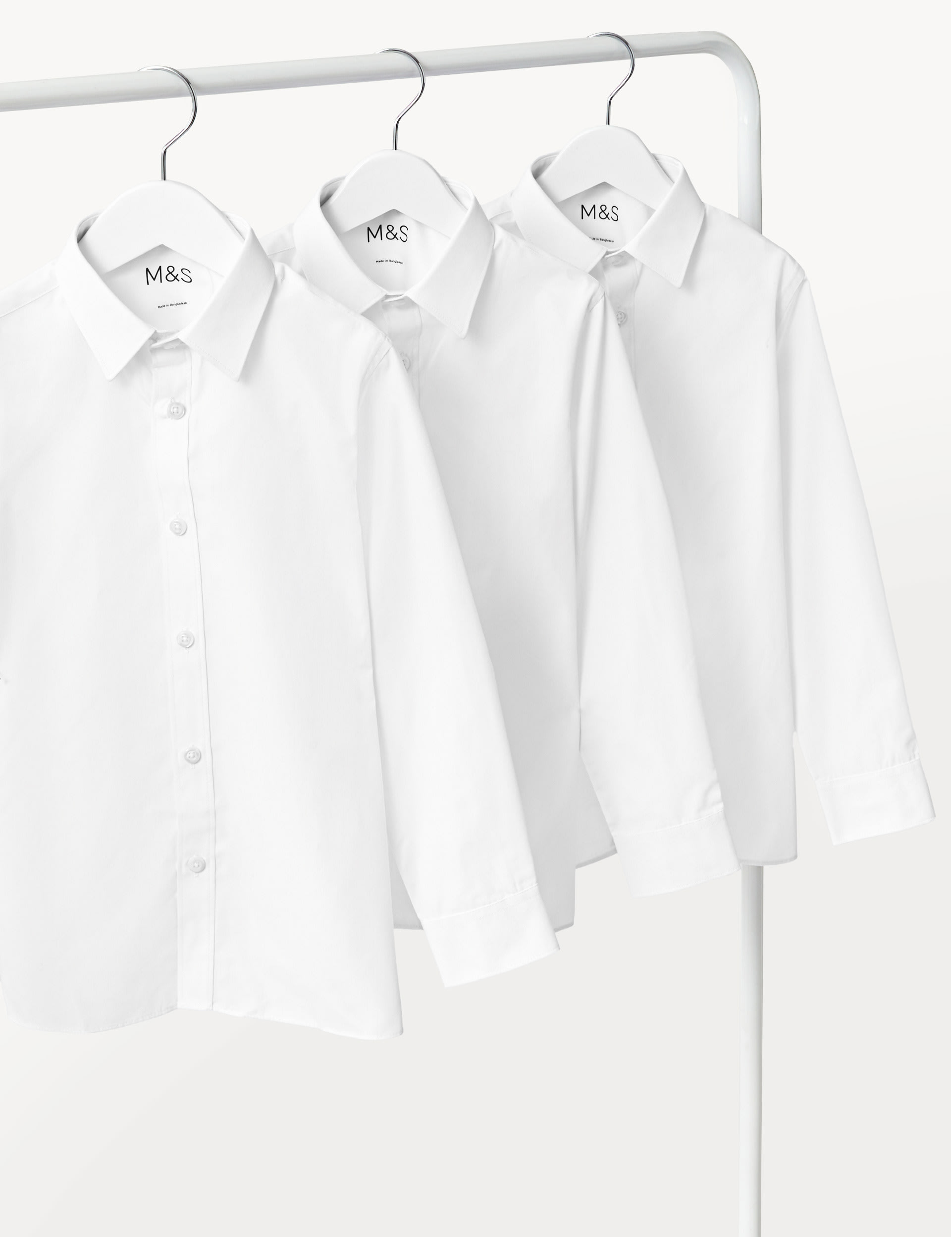 3pk Boys' Longer Length Easy Iron School Shirts (4-18 Yrs) 2 of 6