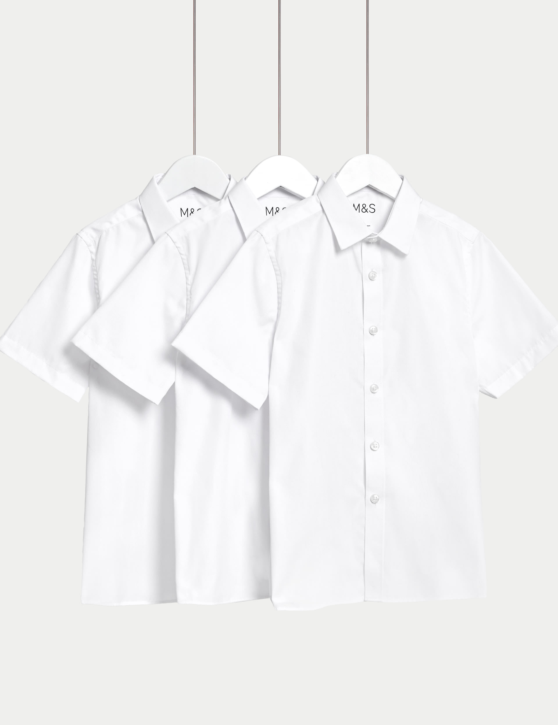 3pk Boys' Slim Easy Iron School Shirts (2-16 Yrs) 1 of 5