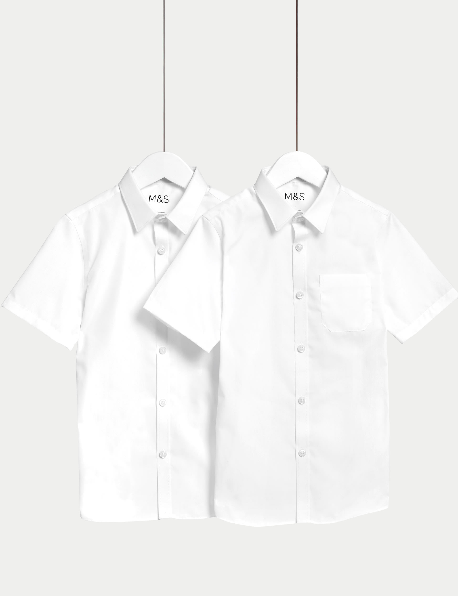 2pk Boys' Non-Iron School Shirts (2-18 Yrs) 1 of 7