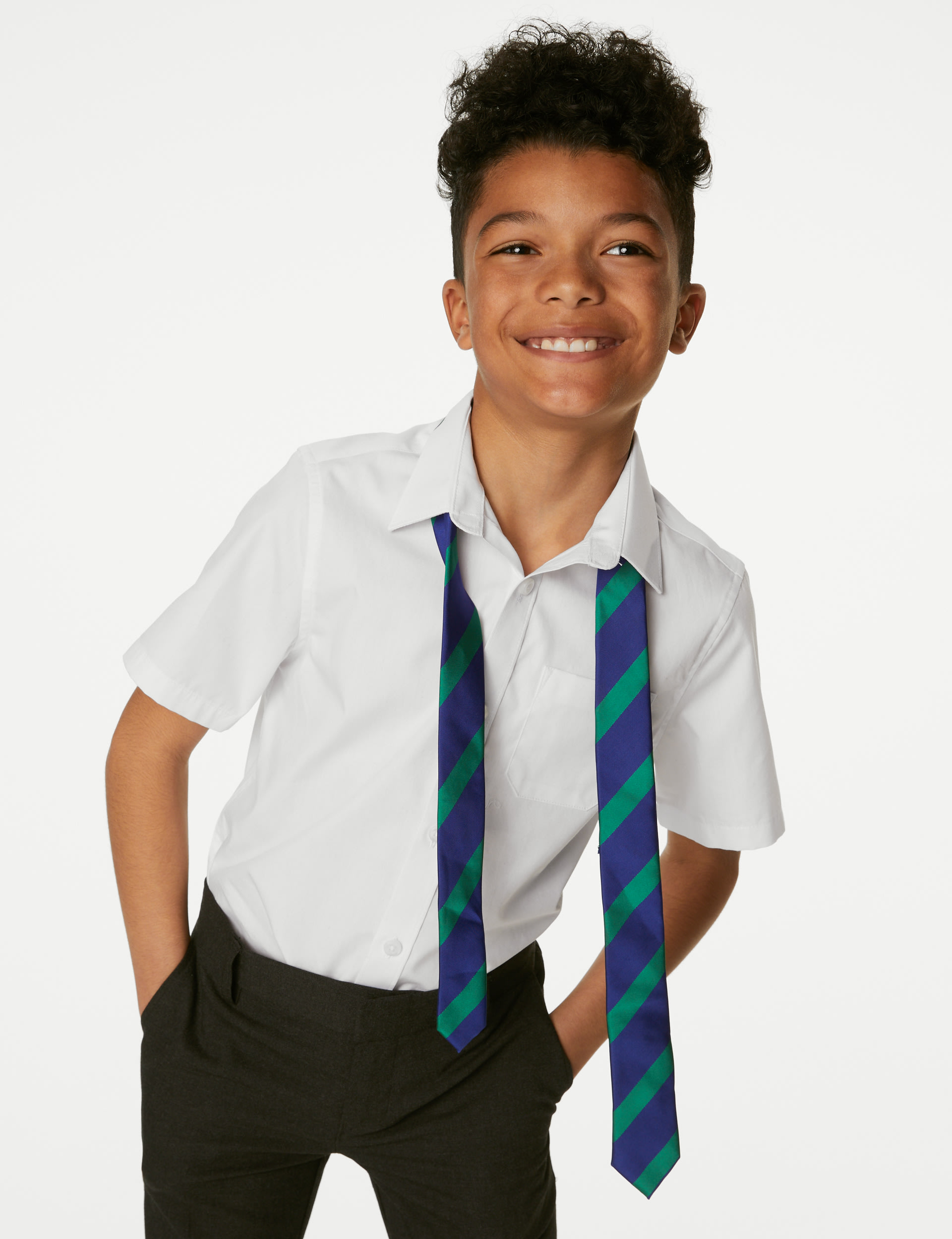 2pk Boys' Regular Fit Cotton School Shirts (2-18 Yrs) 2 of 5