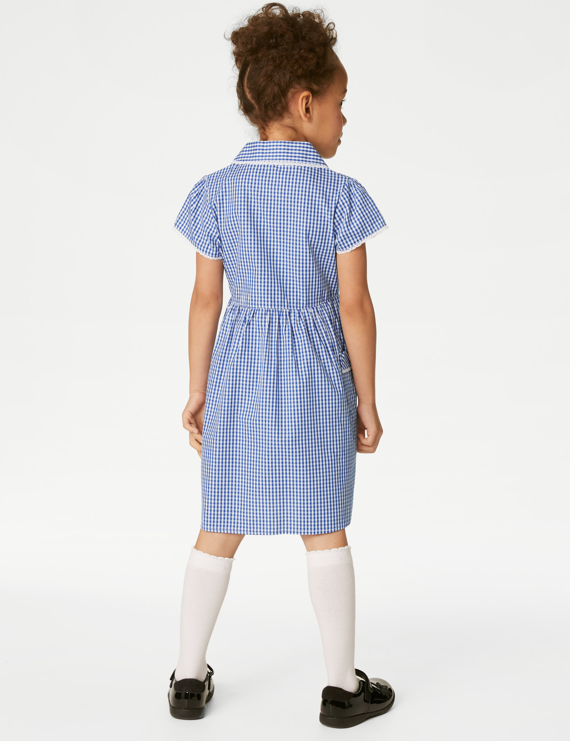 Girls' Pure Cotton Gingham School Dress (2-14 Yrs) 4 of 5