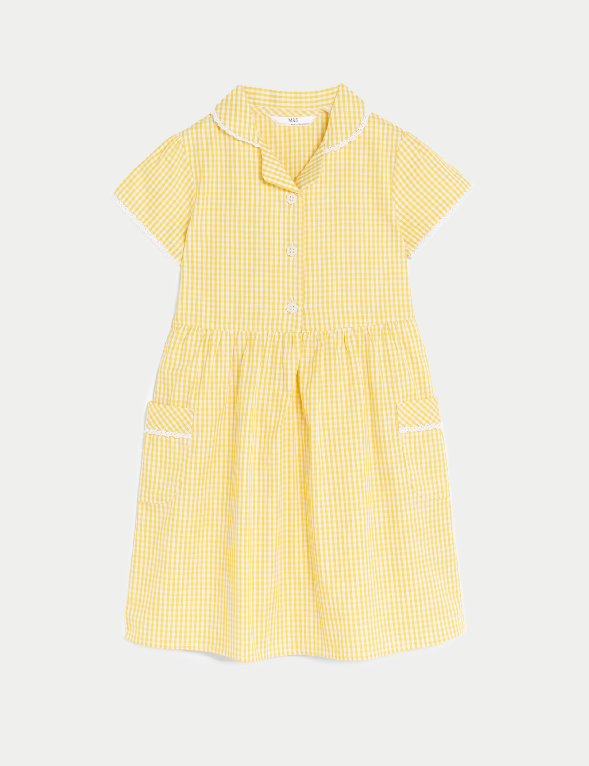 Girls' Pure Cotton Gingham School Dress (2-14 Yrs) | M&S Collection | M&S