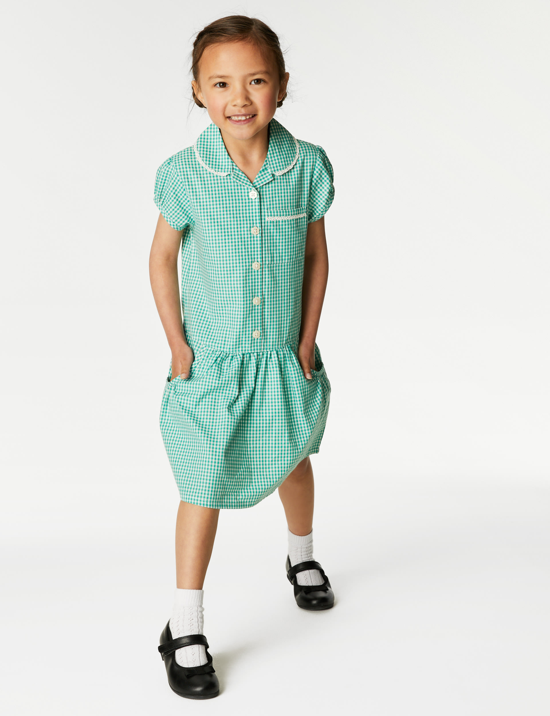 2pk Girls' Cotton Rich Gingham School Dresses (2-14 Yrs) 3 of 5