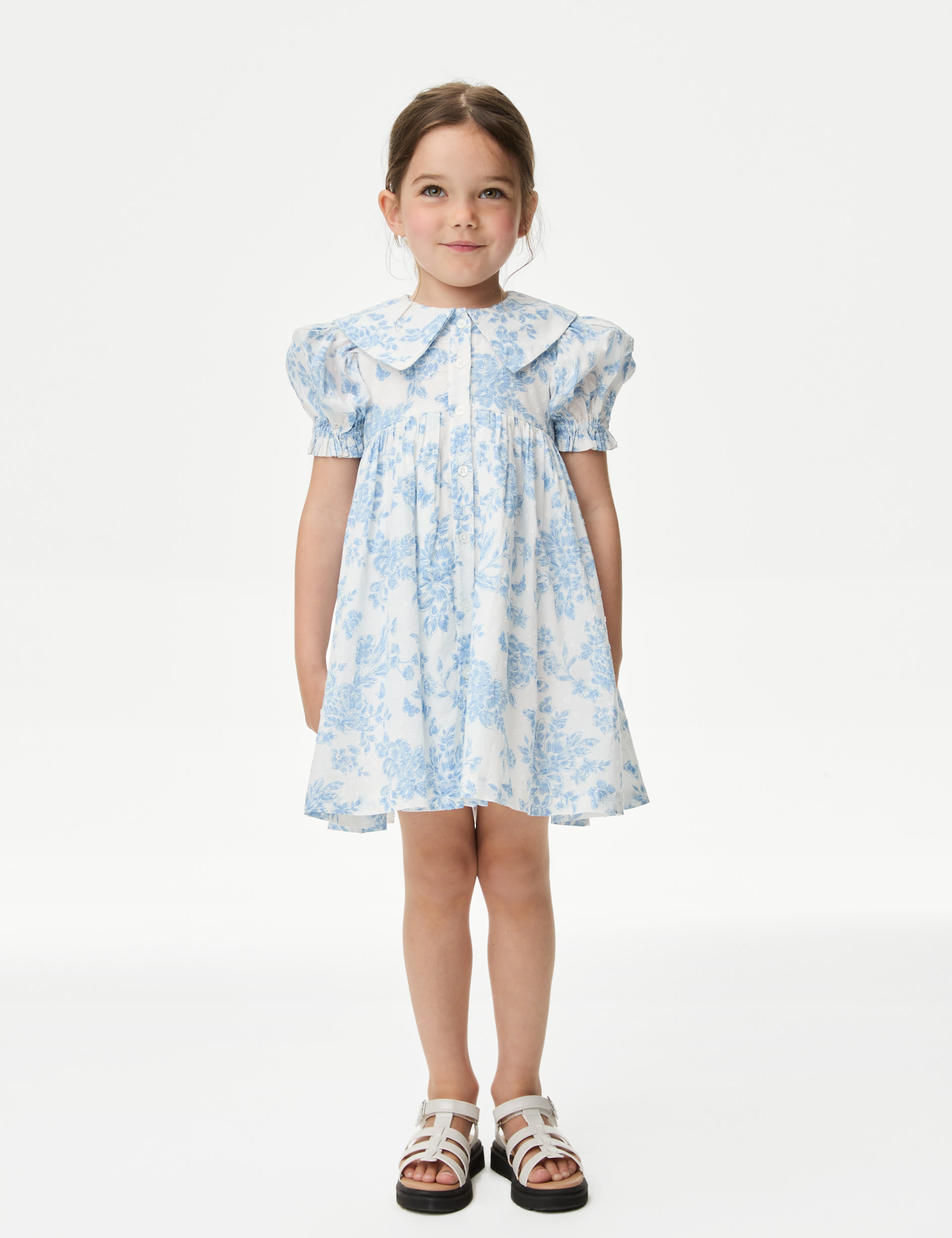 Pure Cotton Floral Dress (2-8 Yrs) 4 of 5
