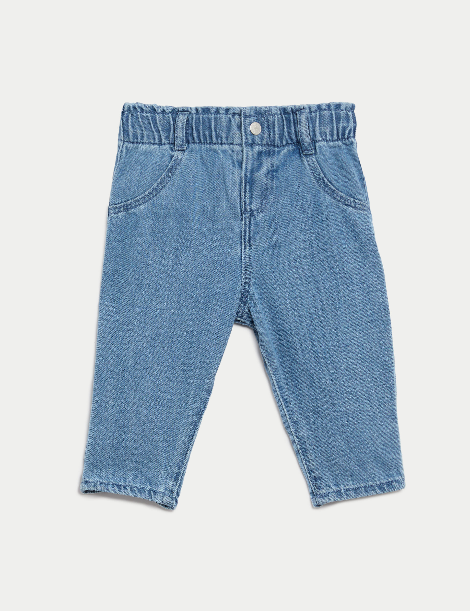 Cotton Rich Elasticated Waist Jeans (0-3 Yrs) 1 of 3