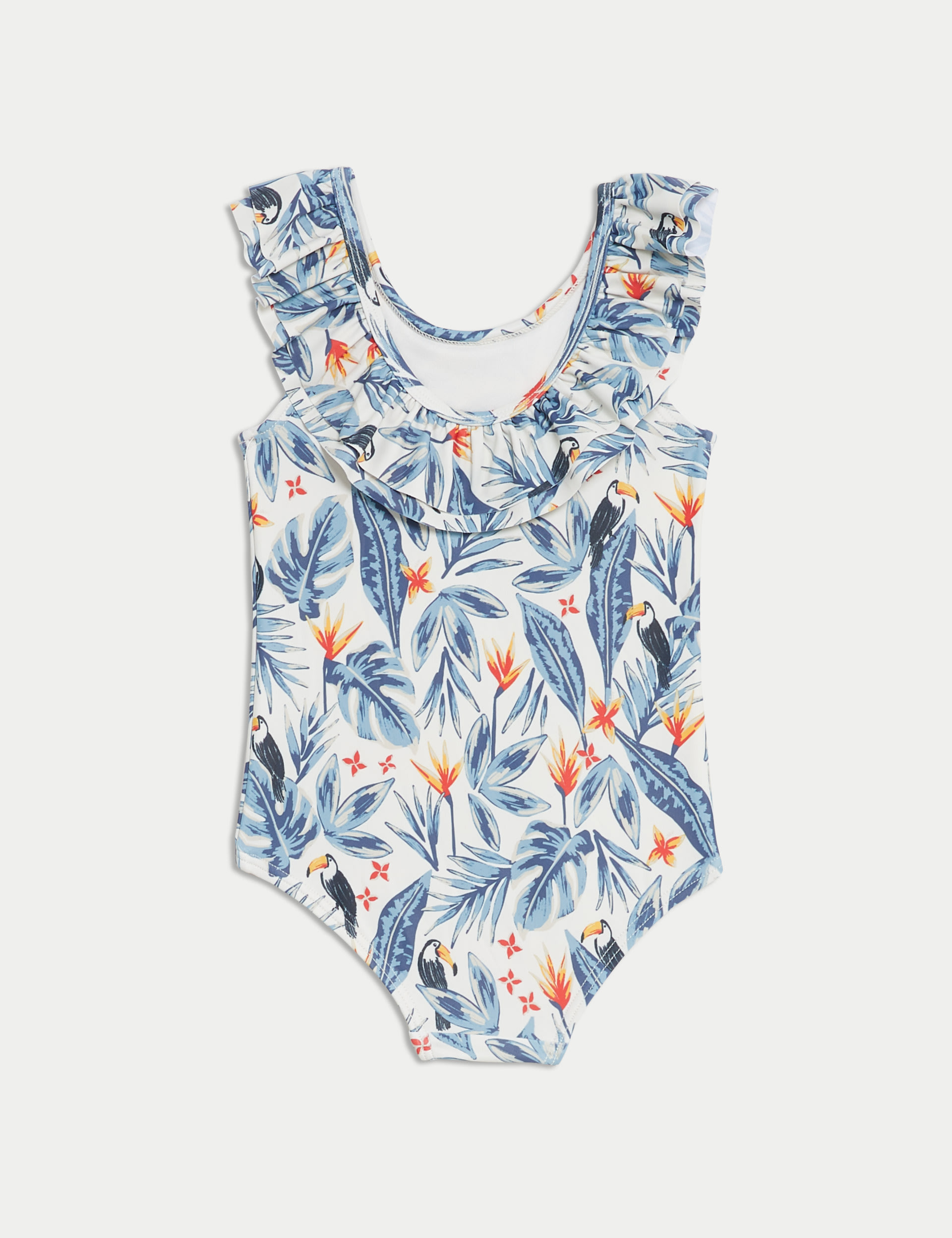 Mini Me Patterned Frill Neck Swimsuit (0-3 Yrs) 2 of 3