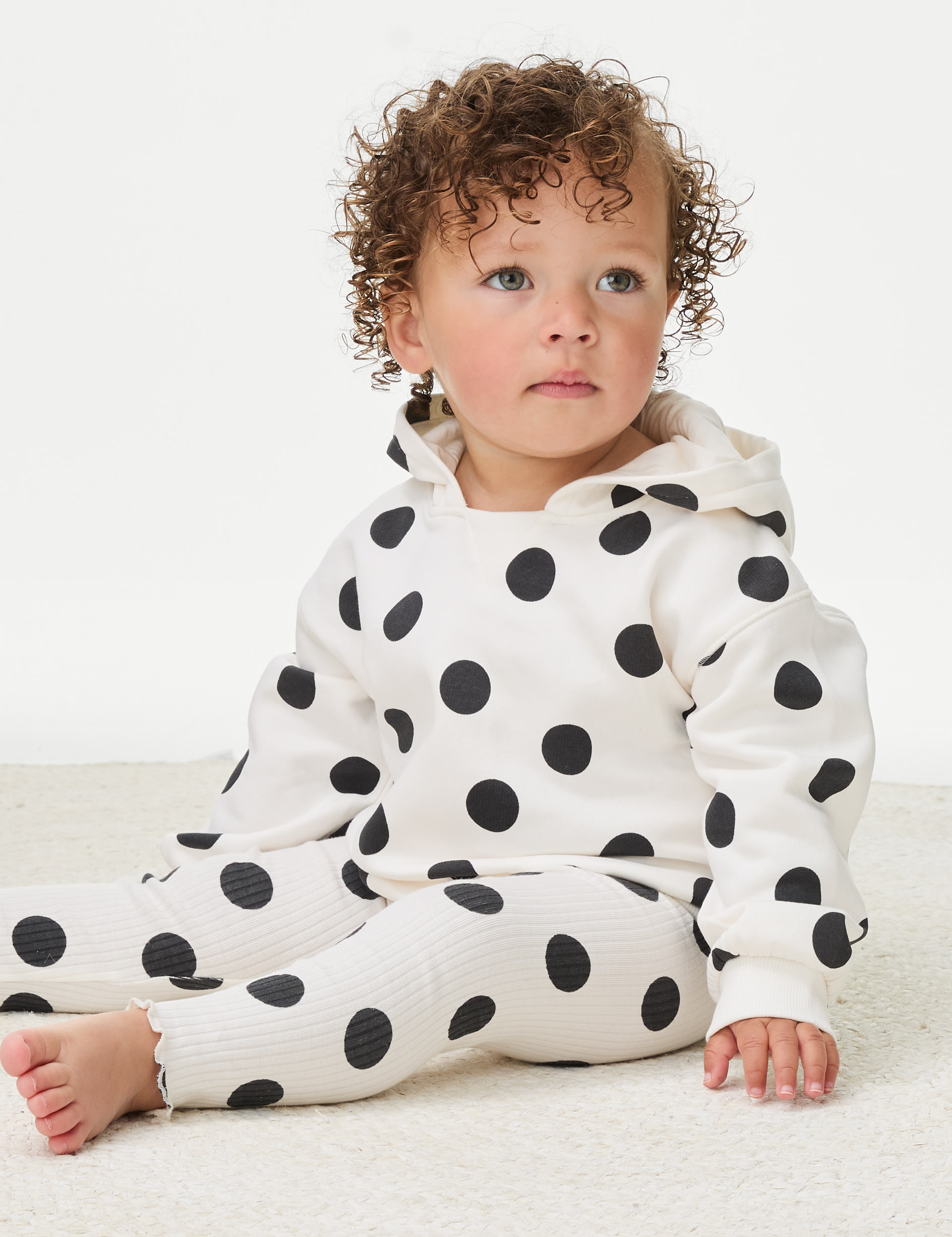 2pc Cotton Rich Spot Hooded Outfit (0-3 Yrs) 8 of 9