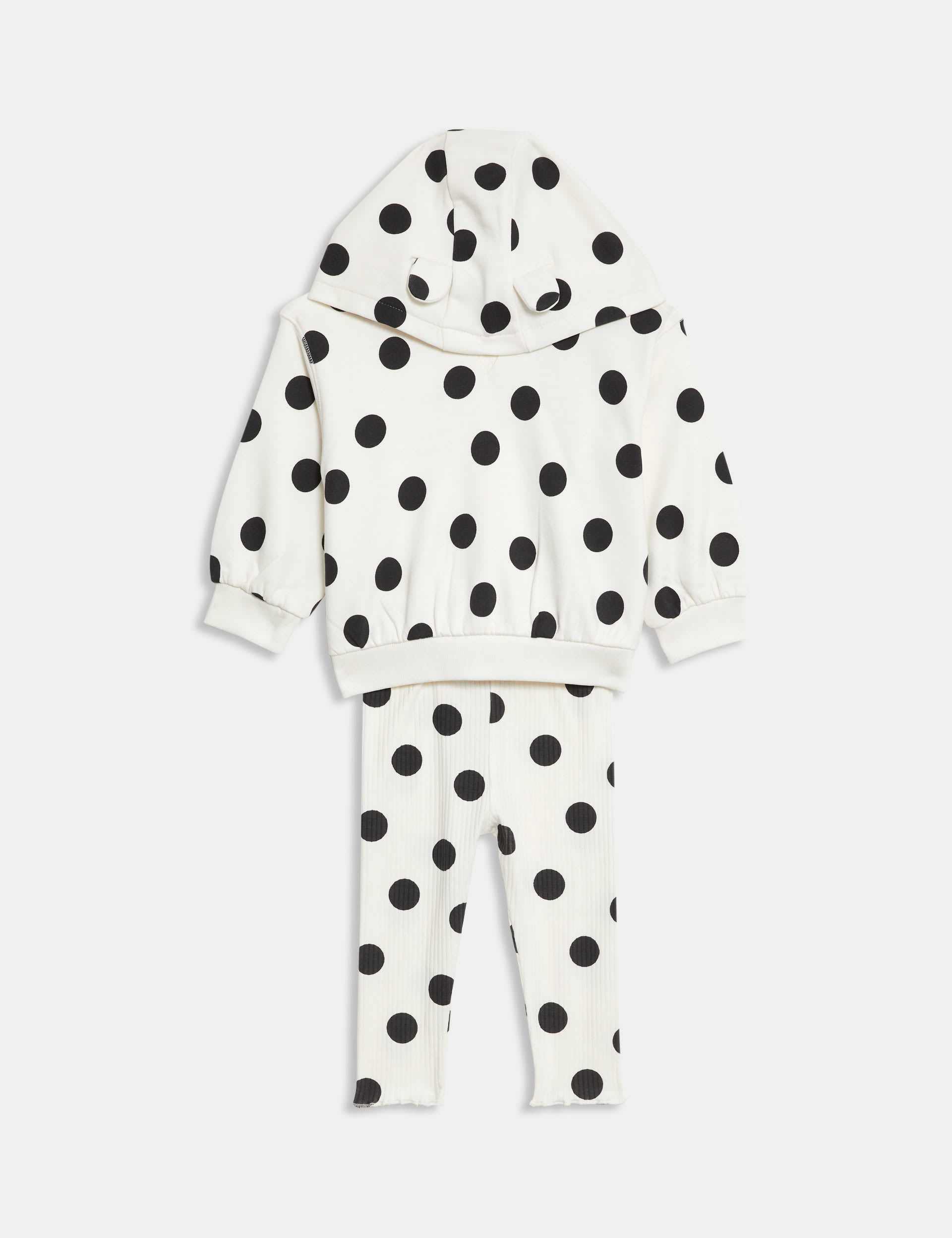 2pc Cotton Rich Spot Hooded Outfit (0-3 Yrs) 2 of 9