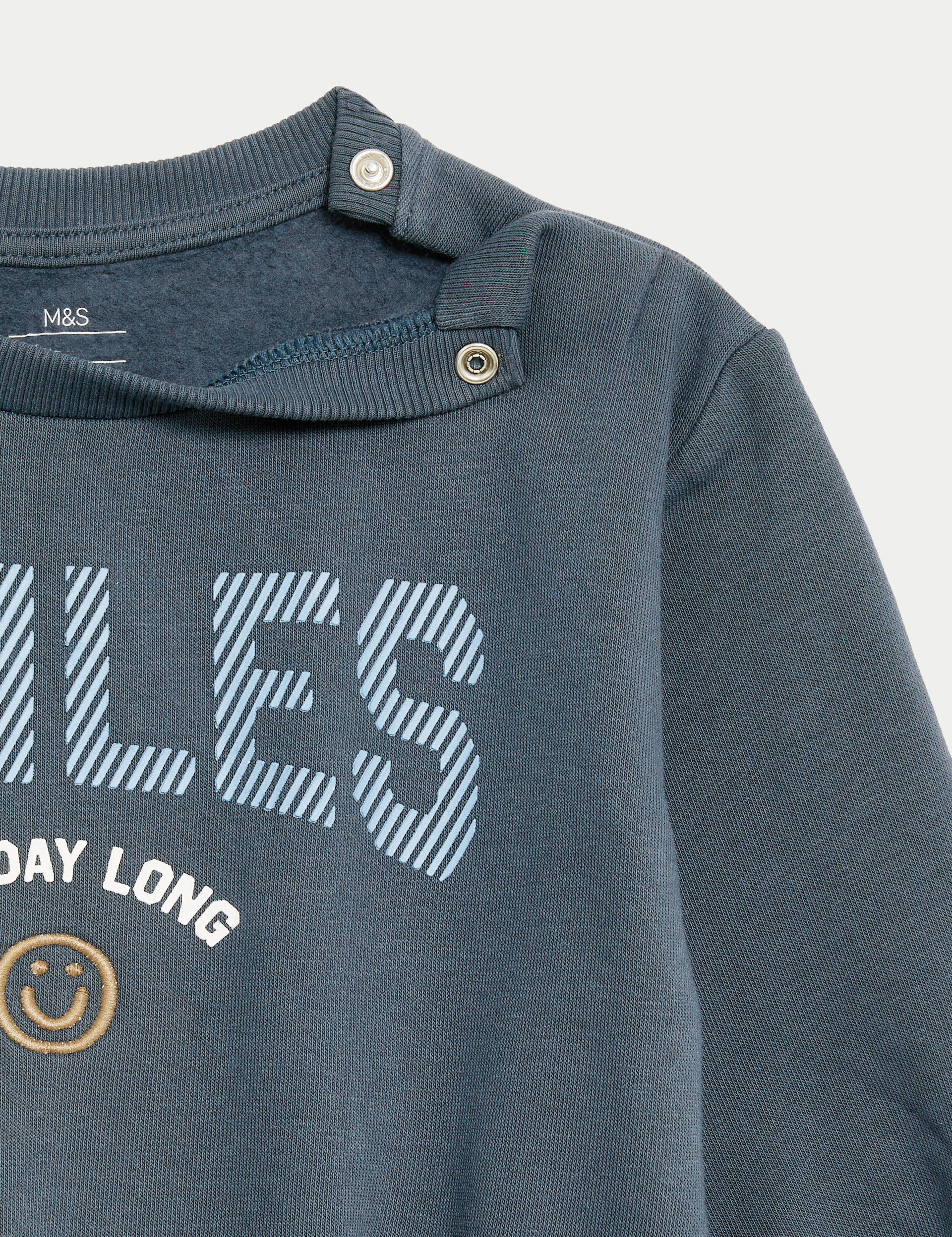 Cotton Rich Smiles Slogan Sweatshirt (0-3 Yrs) 3 of 3