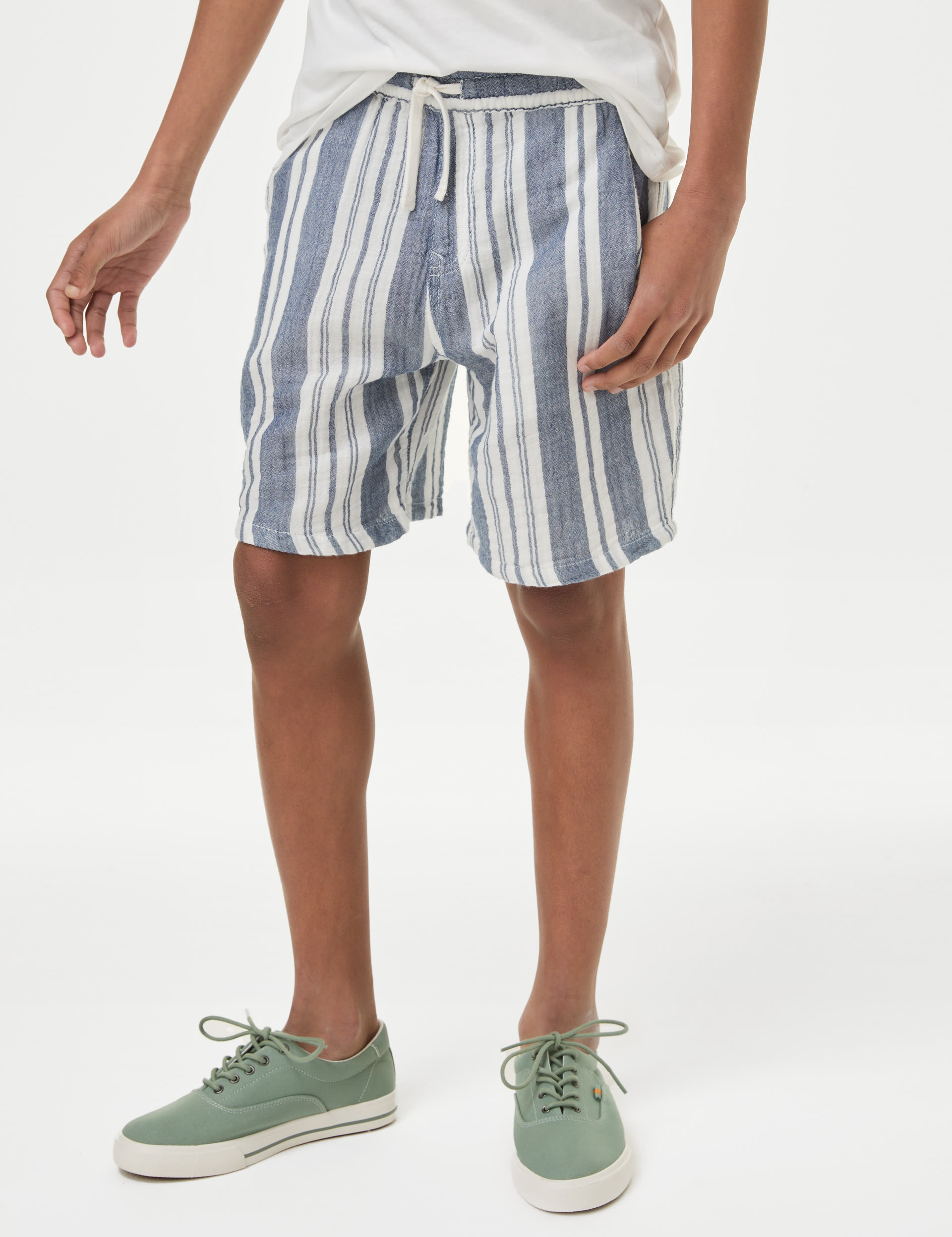 Pure Cotton Striped Shorts (6-16 Yrs) 4 of 5