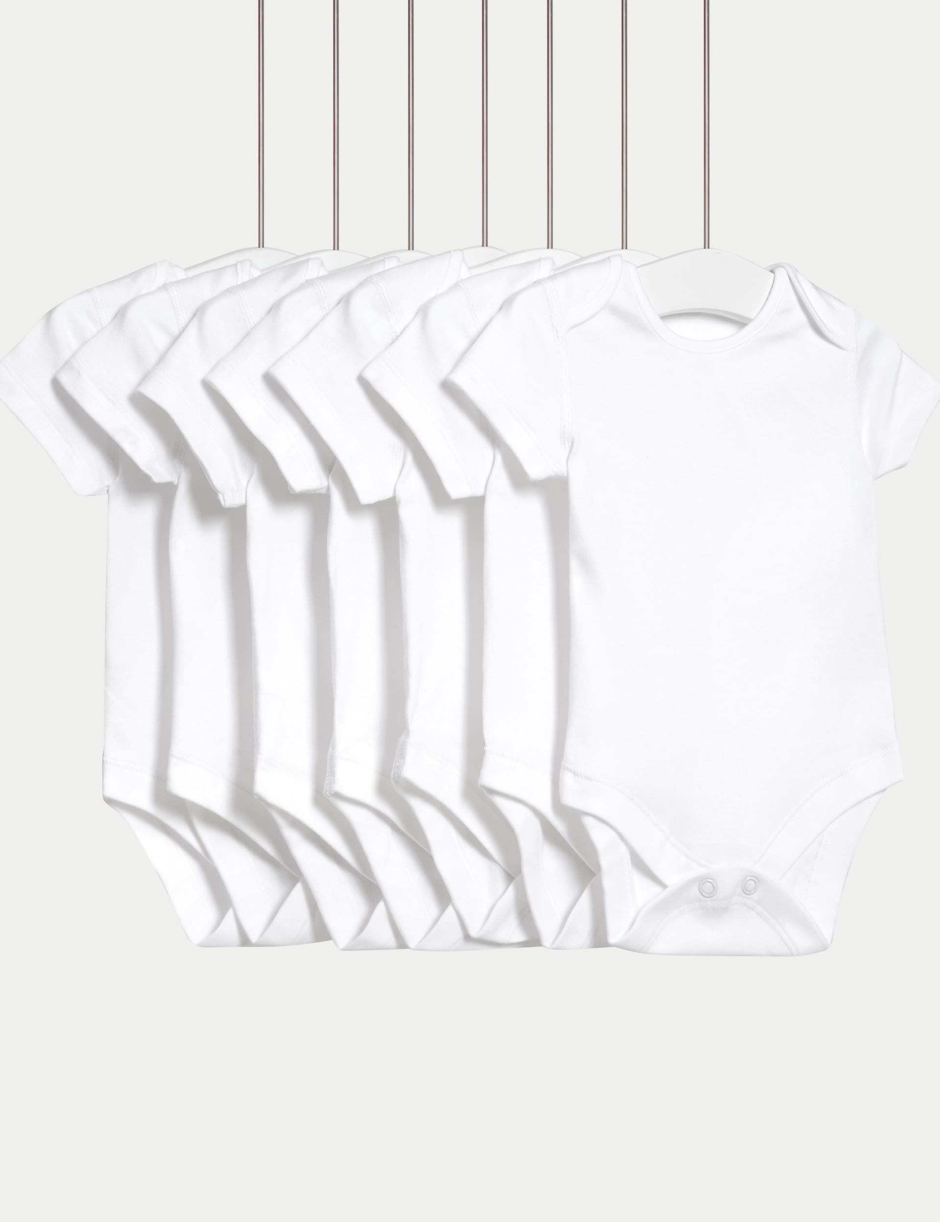 7pk Pure Cotton Short Sleeve Bodysuits (5lbs-3 Yrs) 1 of 4