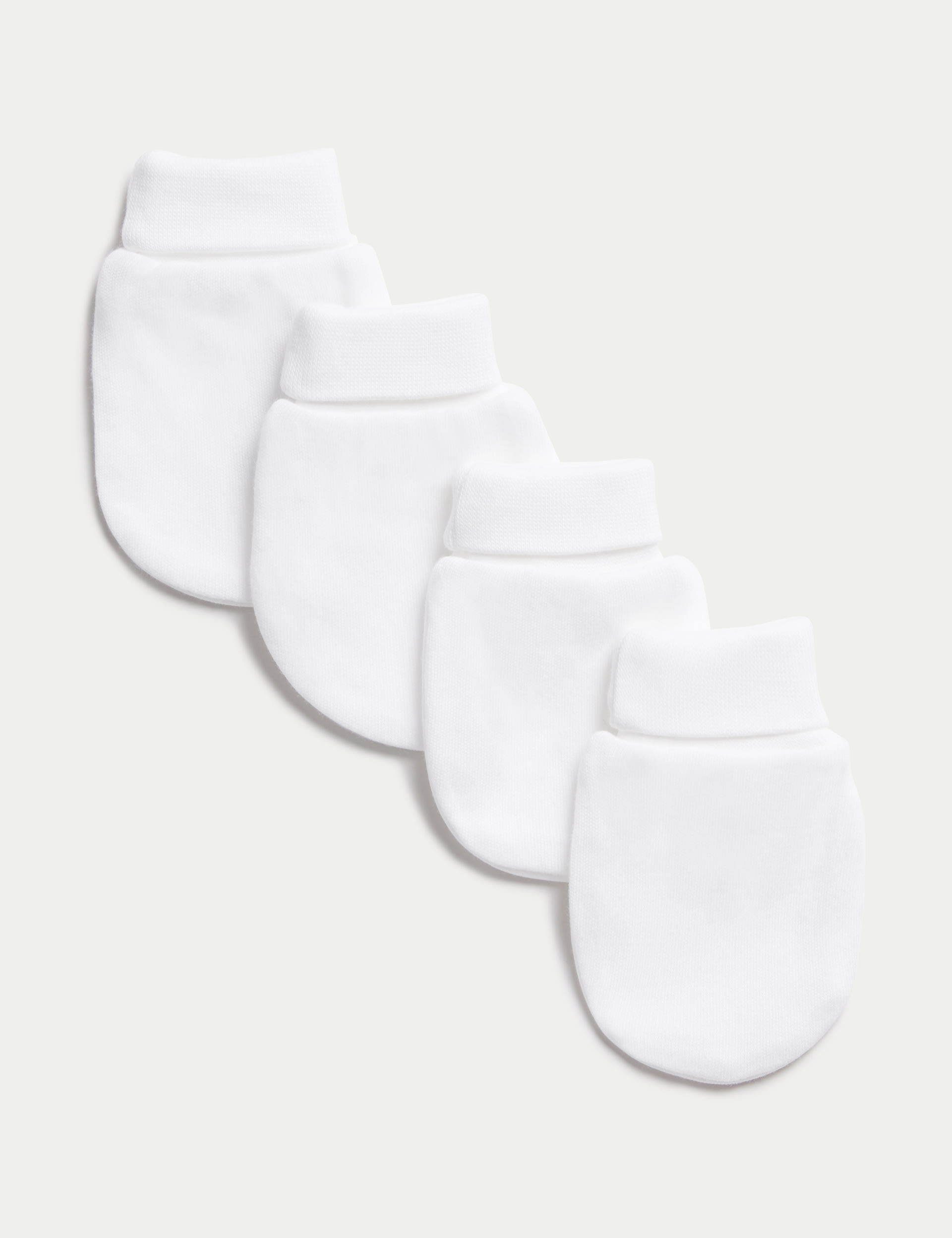 4pk Pure Cotton Mittens (0-1 Yrs) 1 of 2