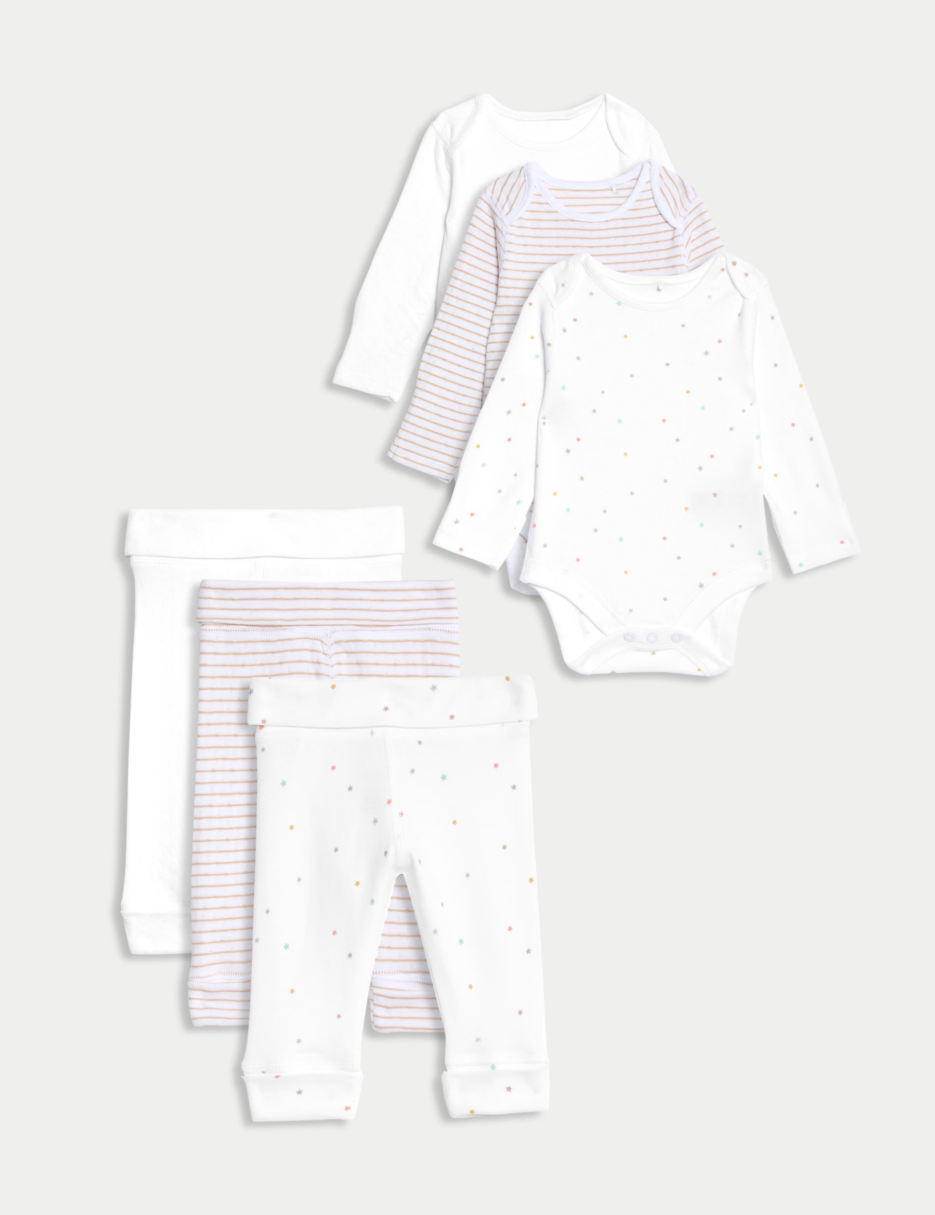 3pk Pure Cotton Outfits (6½lbs-3 Yrs) 1 of 9