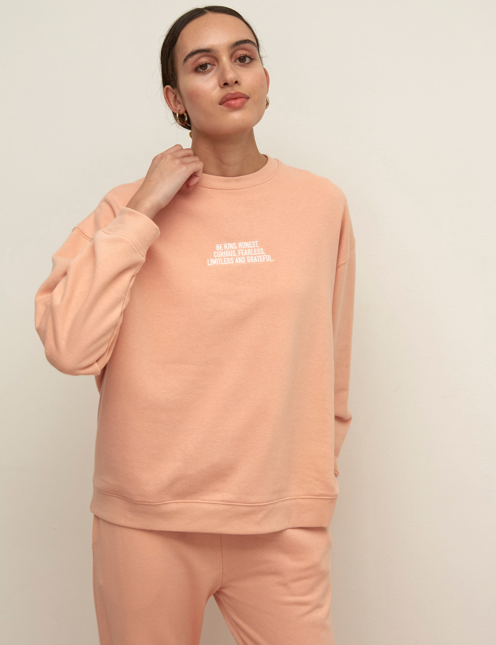 Cotton Blend Slogan Relaxed Sweatshirt 1 of 3