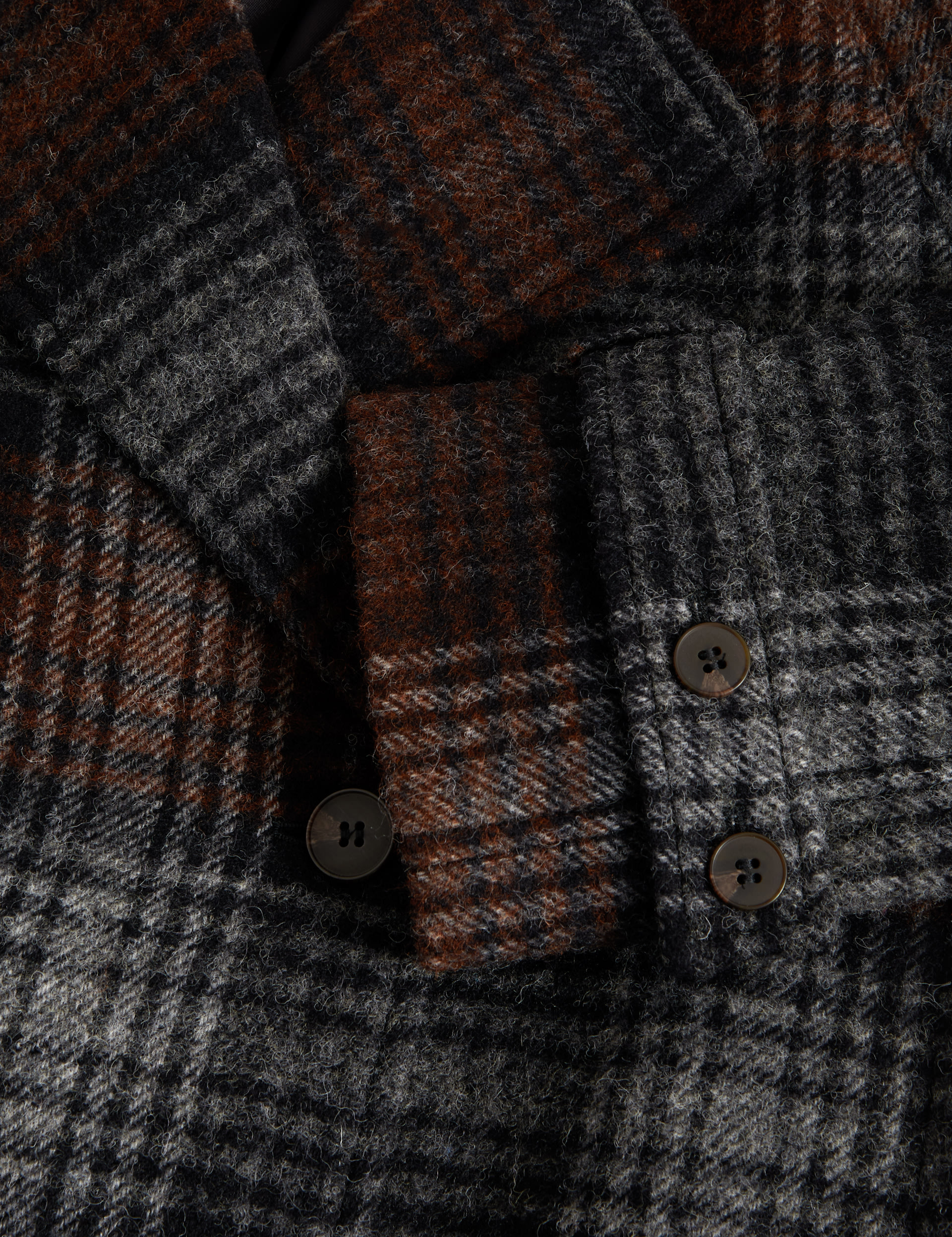 Pure Wool Checked Double Breasted Wrap Coat 8 of 8