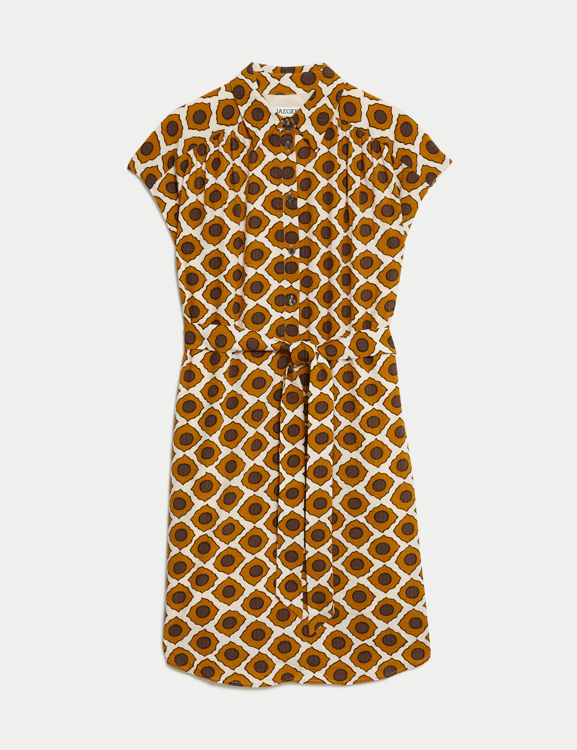 Printed Collared Tie Waist Mini Shift Dress 3 of 8