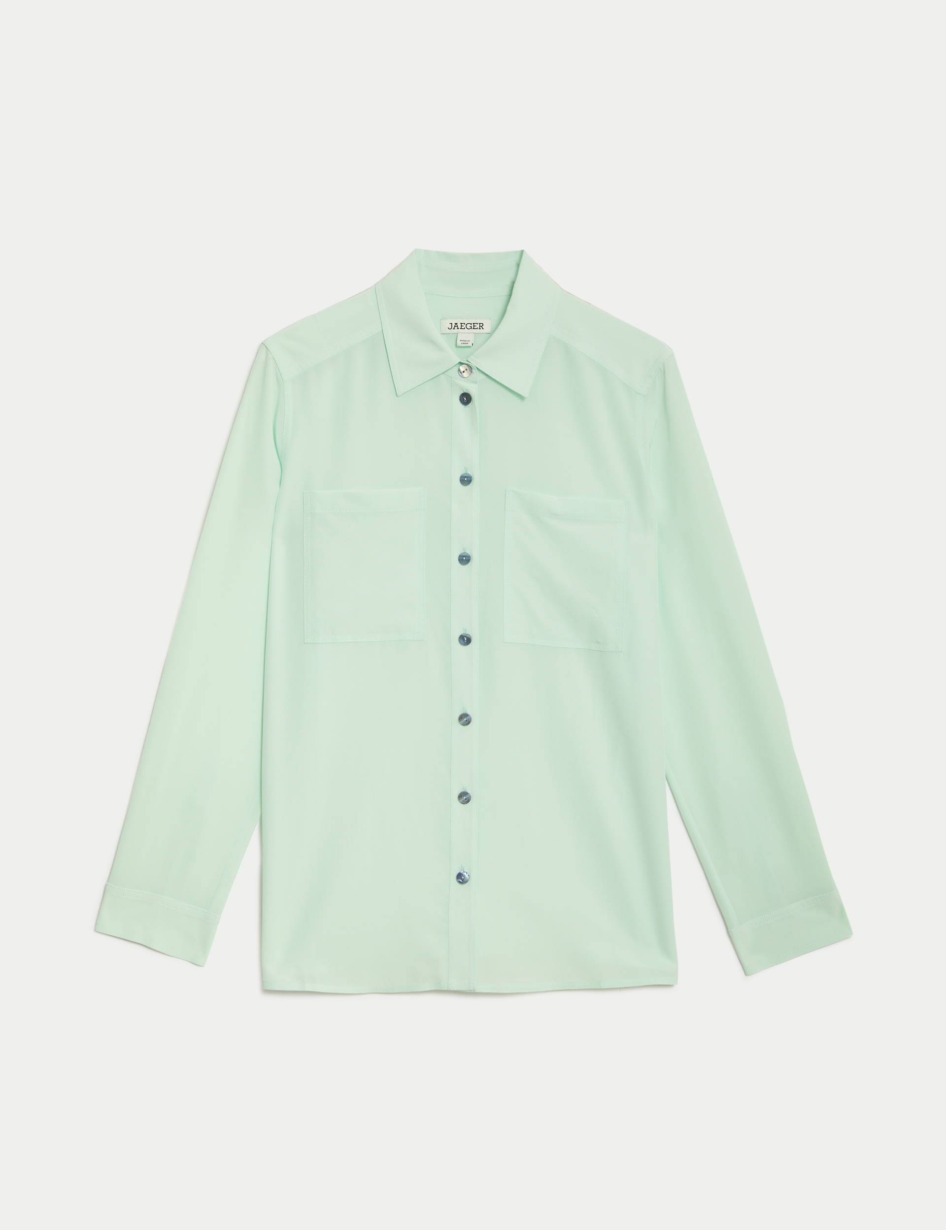 Pure Silk Collared Utility Shirt 2 of 6