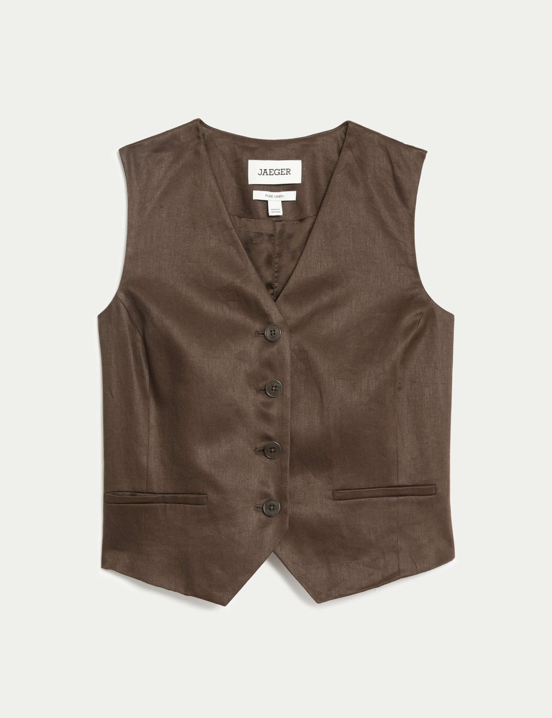 Pure Linen Single Breasted Waistcoat 3 of 7