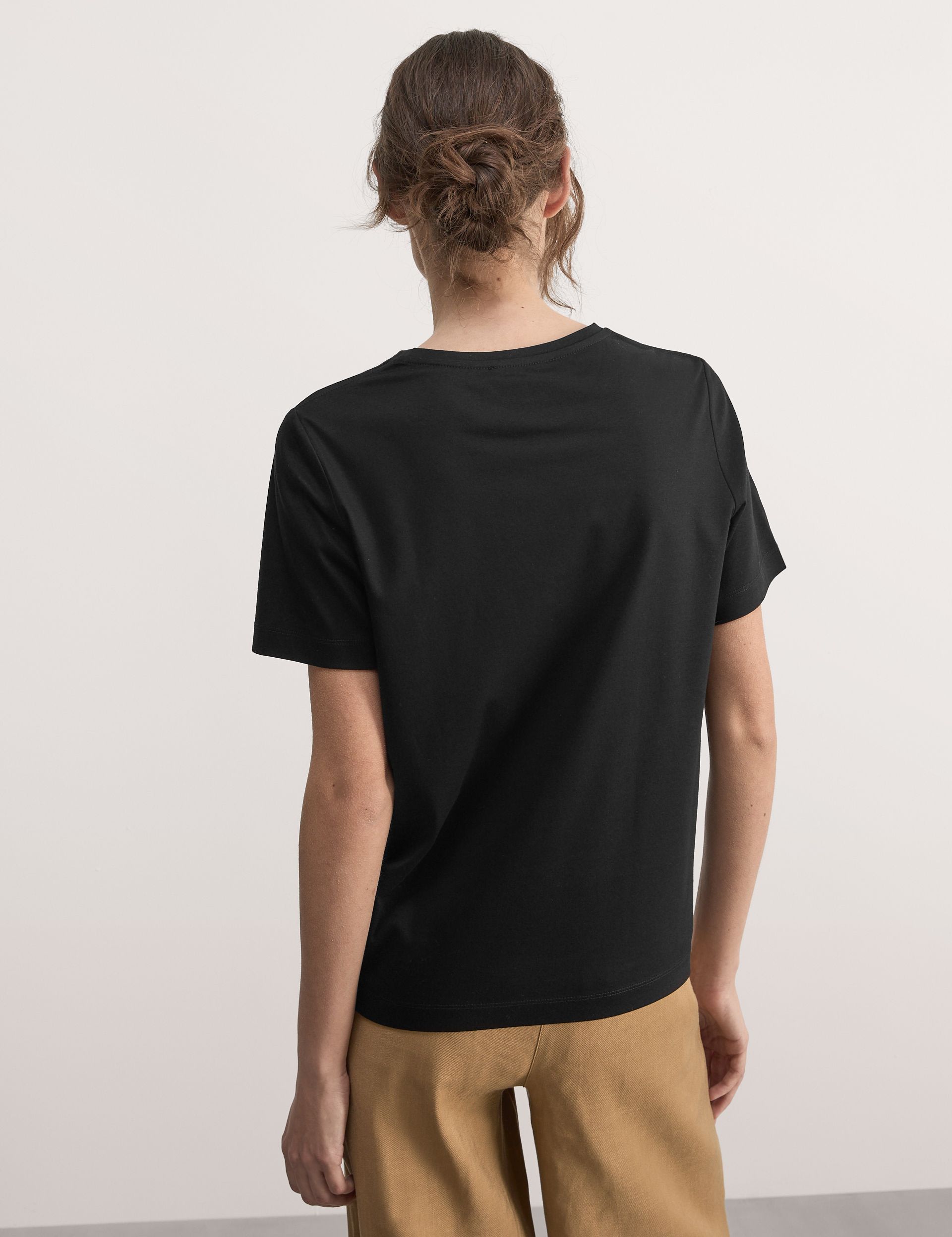 Pure Mercerised Cotton V-Neck T-Shirt | JAEGER | M&S