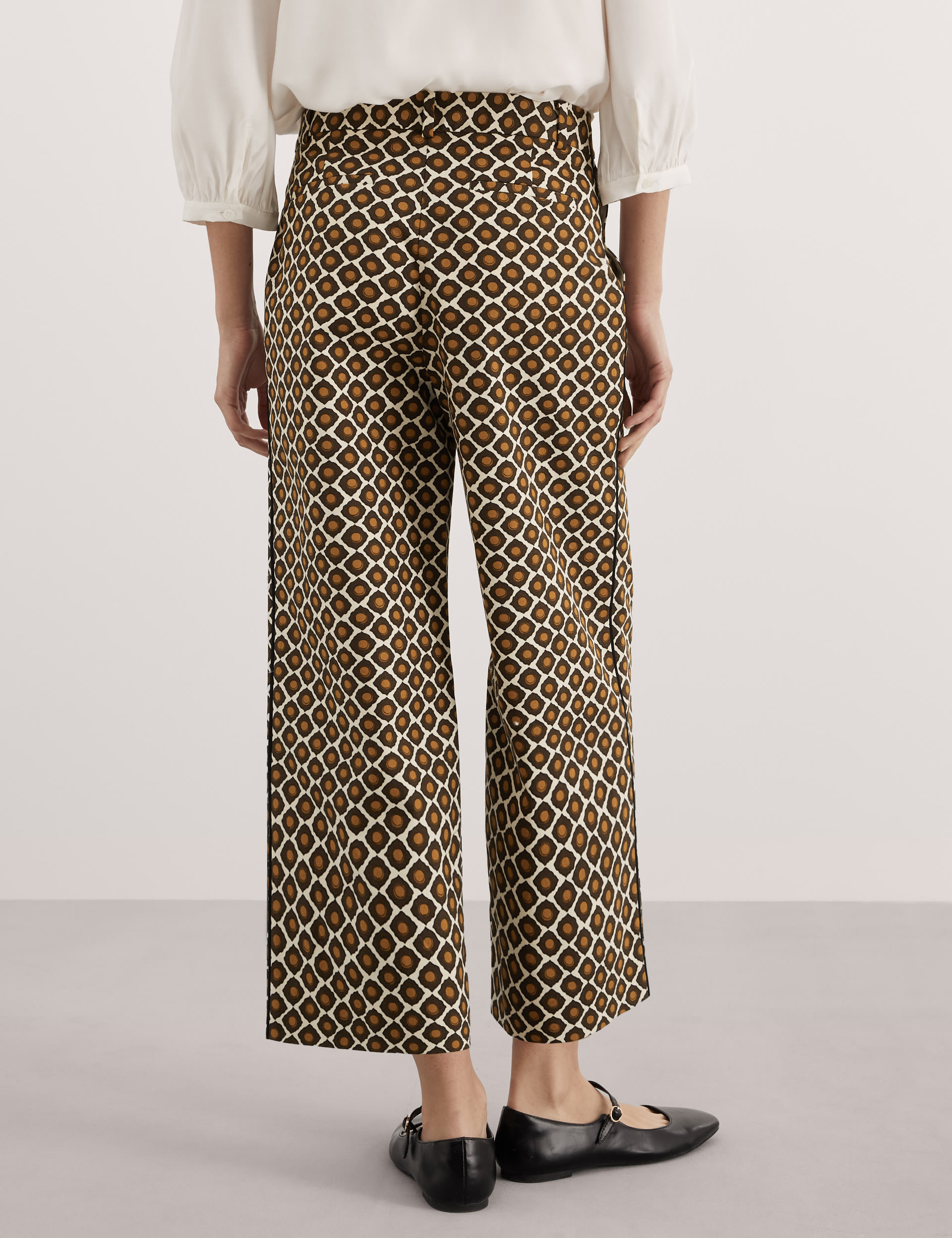 Cotton Rich Geometric Wide Leg Trousers 7 of 7