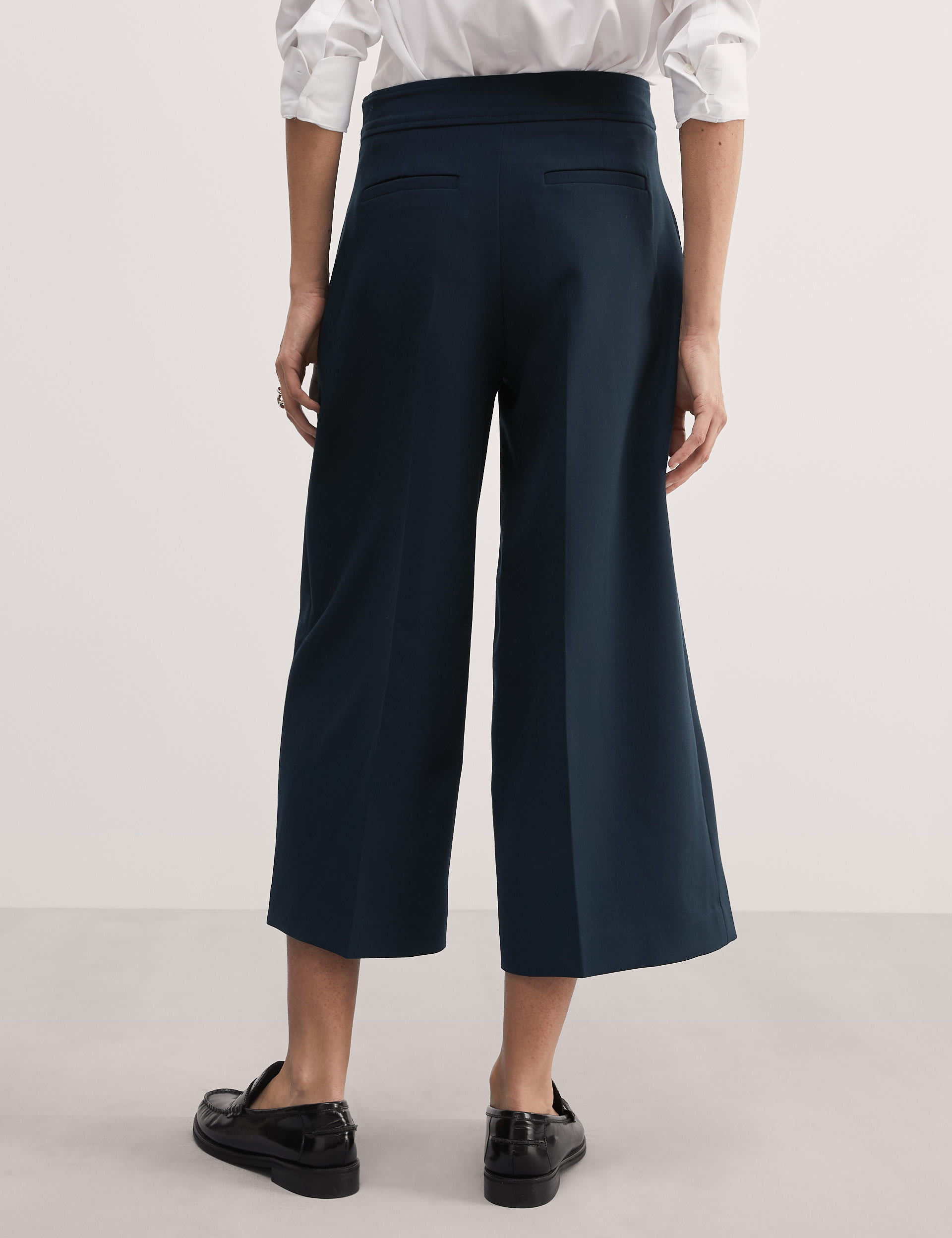 ZIPPERED WIDE LEG TROUSERS