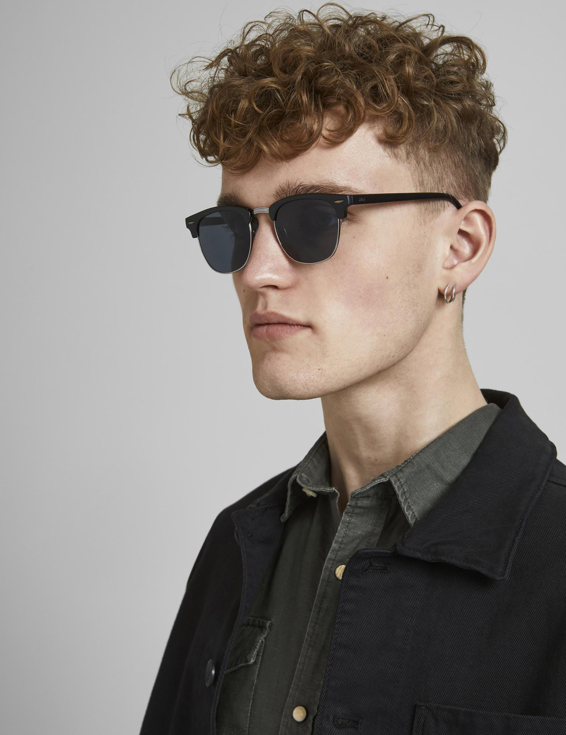 Retro Semi Rimless Sunglasses | JACK & JONES | M&S
