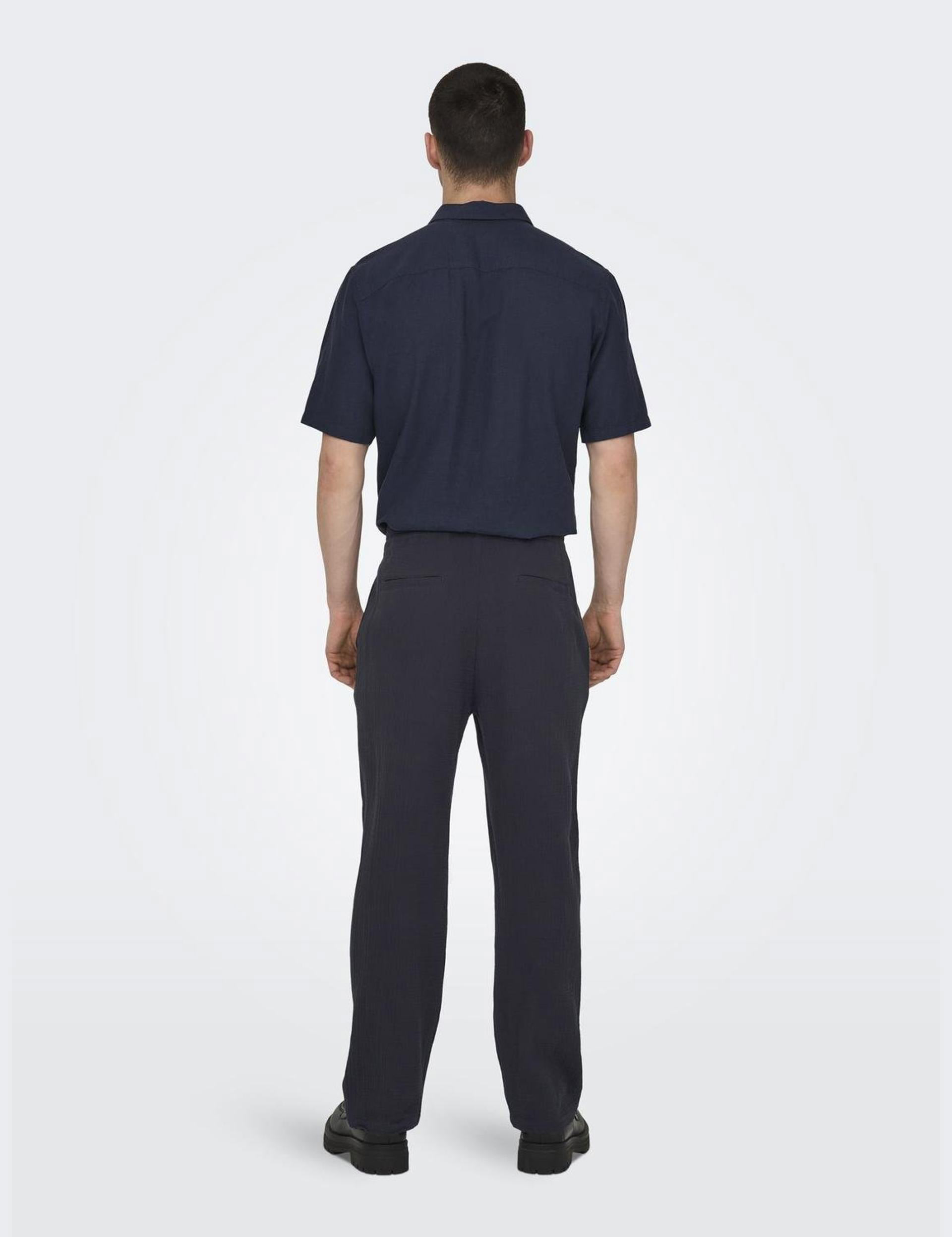 Straight Fit Pure Cotton Trousers 4 of 7